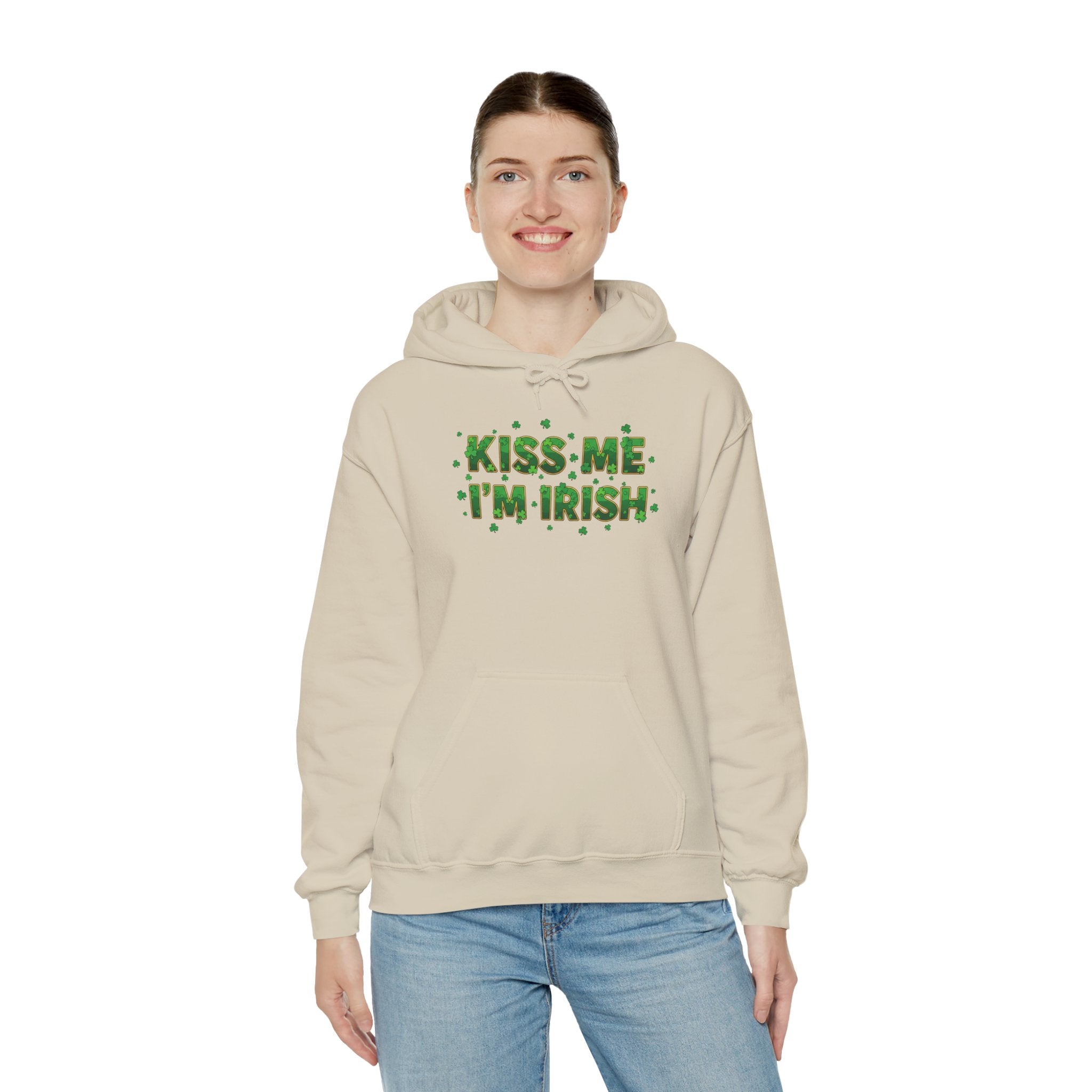 Kiss Me I'm Irish Hoodie | St. Patrick's Day Shamrock Typography