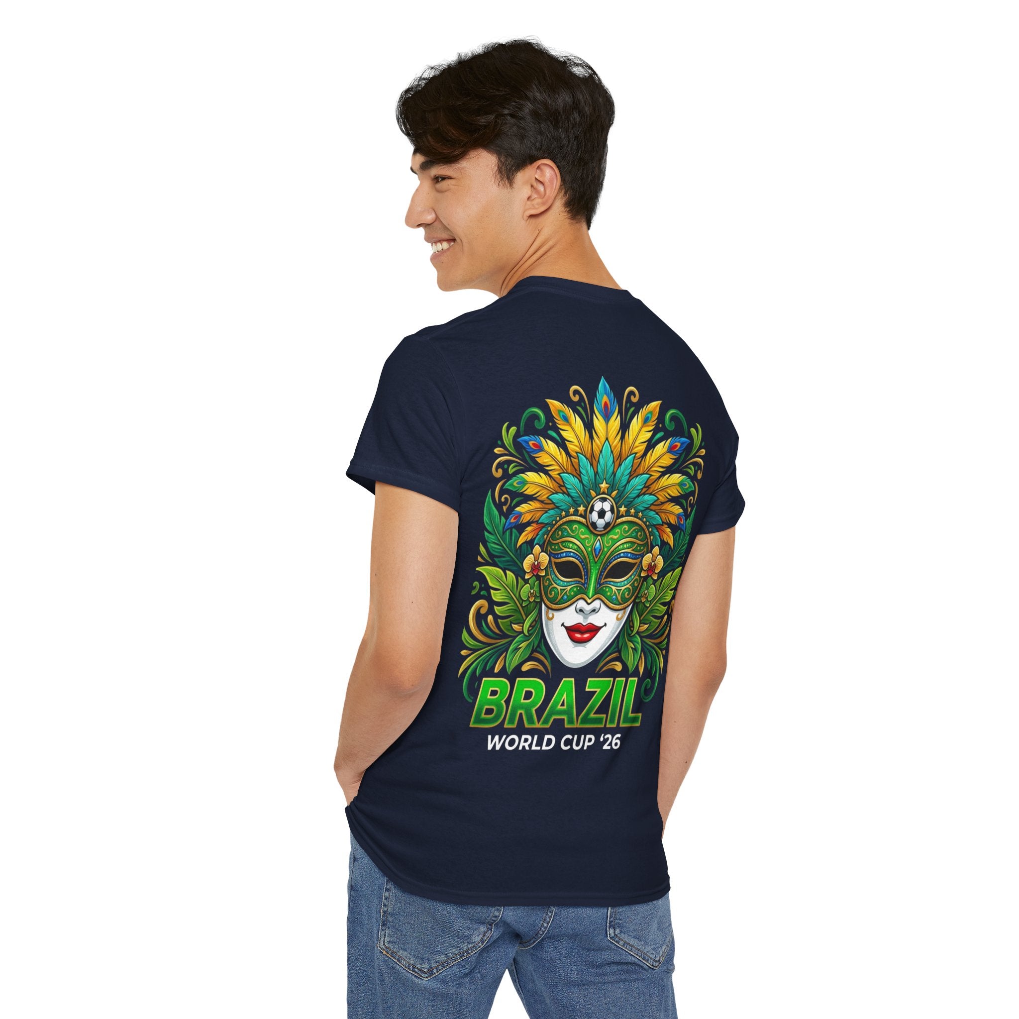 Brazil Carnival Mask Tee | World Cup '26 Soccer Floral Headdress