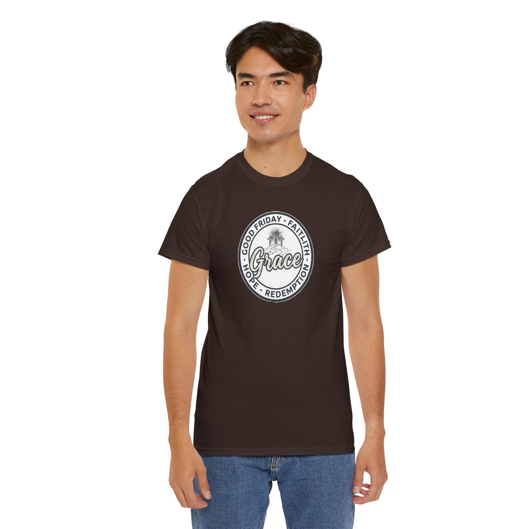 Grace emblem T-Shirt | Good Friday faith hope redemption circle logo