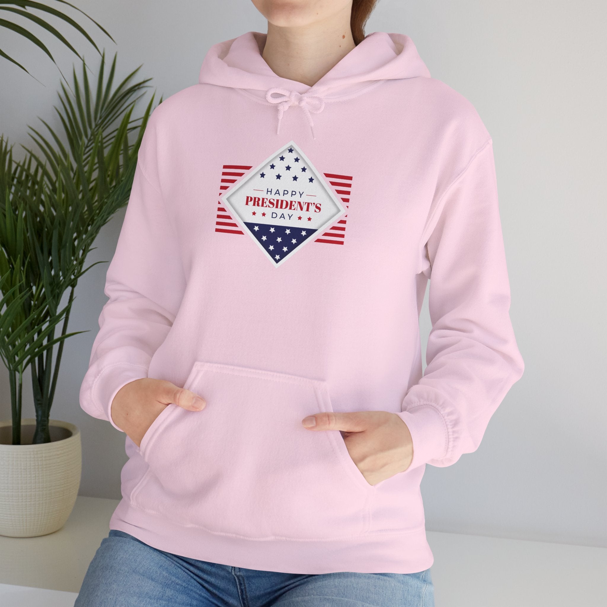 Presidents Day Diamond Flag Hoodie | Patriotic Red White Blue