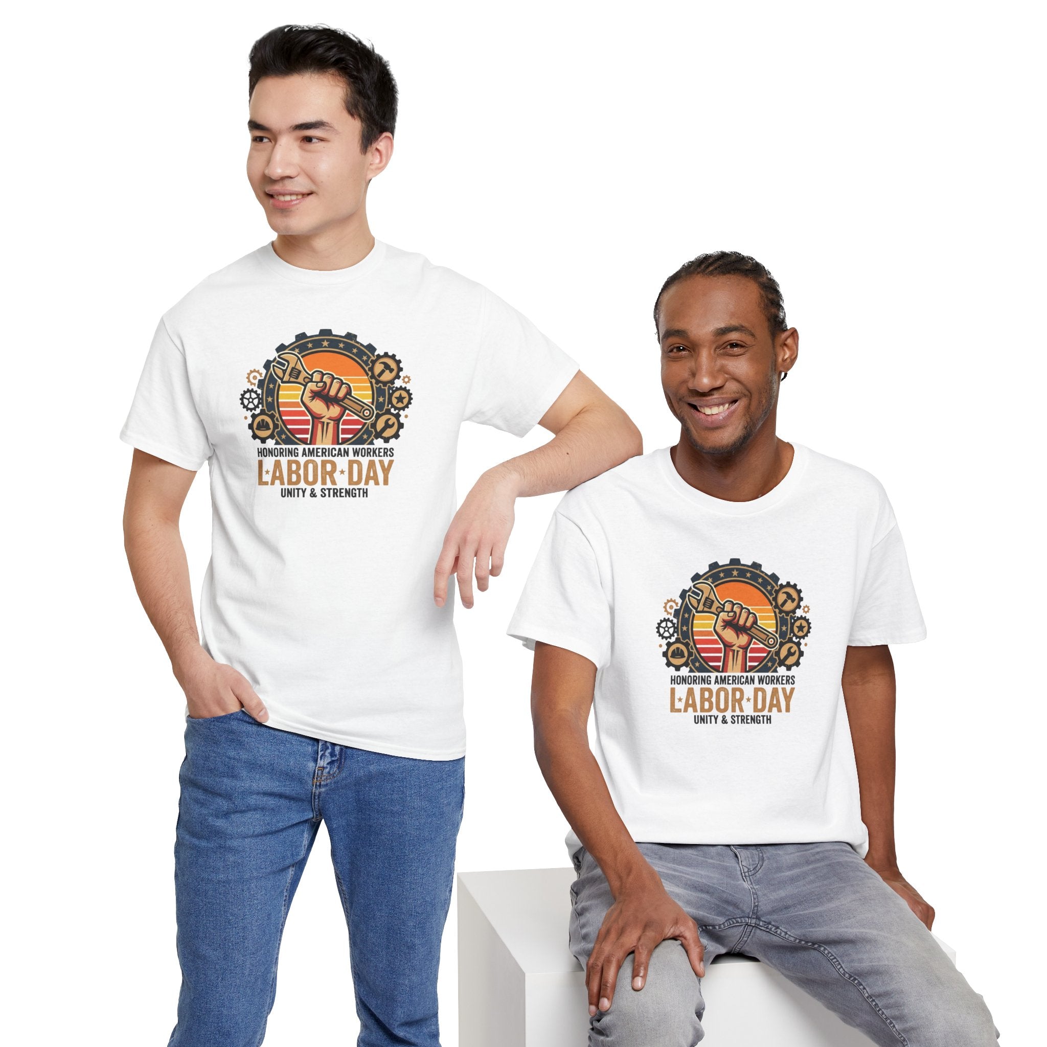 Labor Day Fist and Gears Tee | Honoring American Workers, Unity & Strength