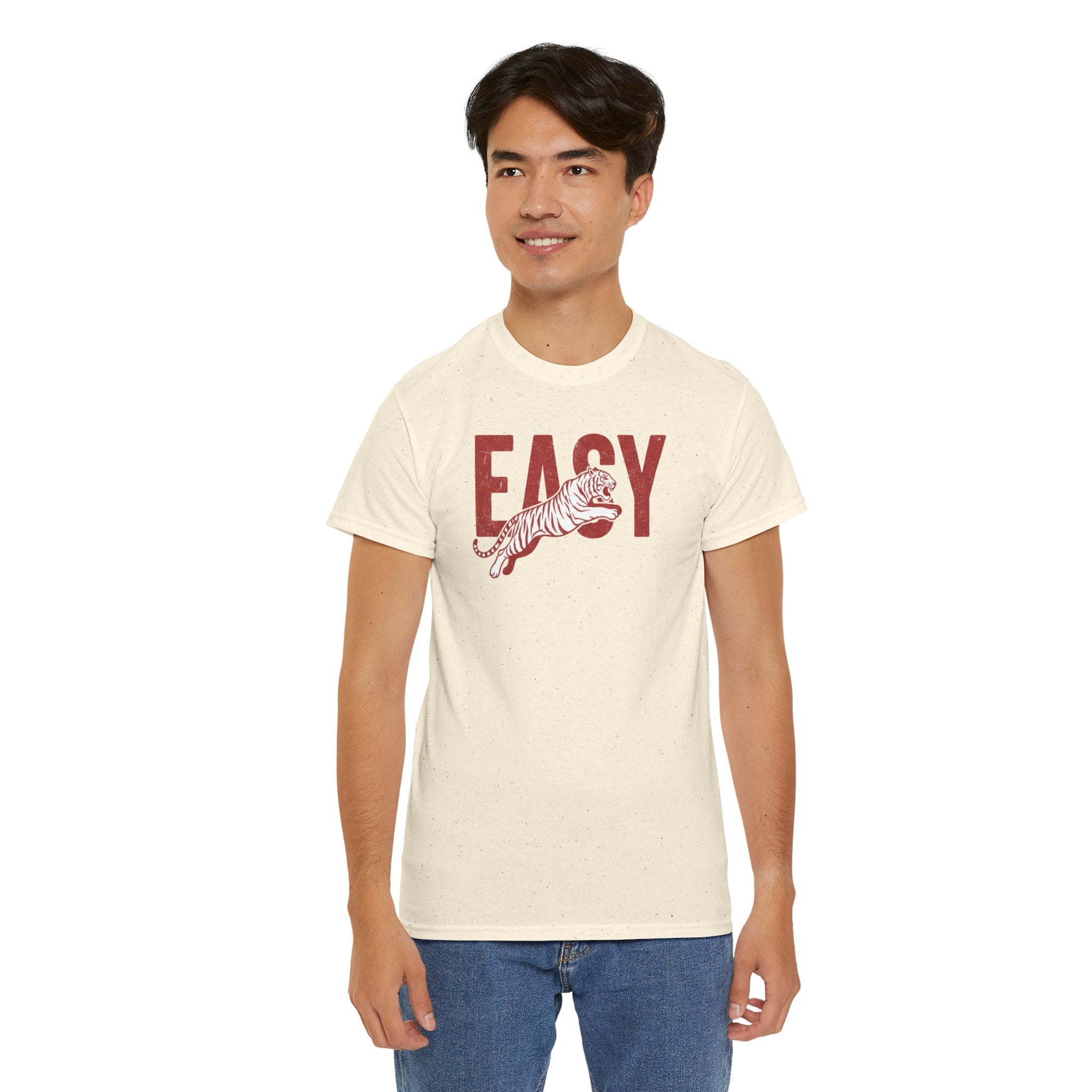 Easy Tiger T-Shirt | Retro Red Text with Tiger Graphic