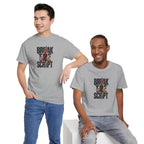 Break the Script hands ripping text Tee | Rebellious typography shirt
