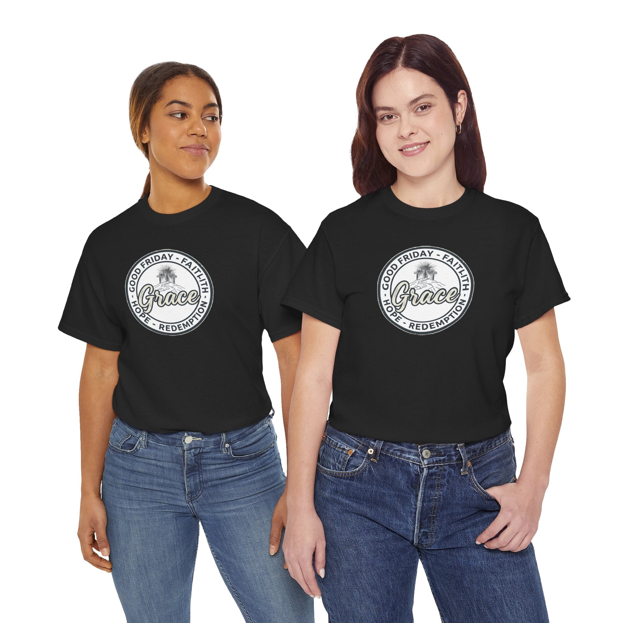 Grace emblem T-Shirt | Good Friday faith hope redemption circle logo