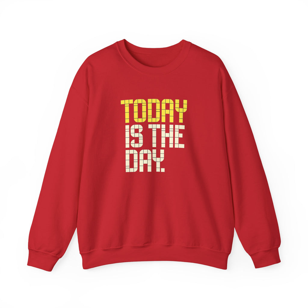 Today Is The Day Crewneck Sweatshirt | Motivational Retro Tile Text