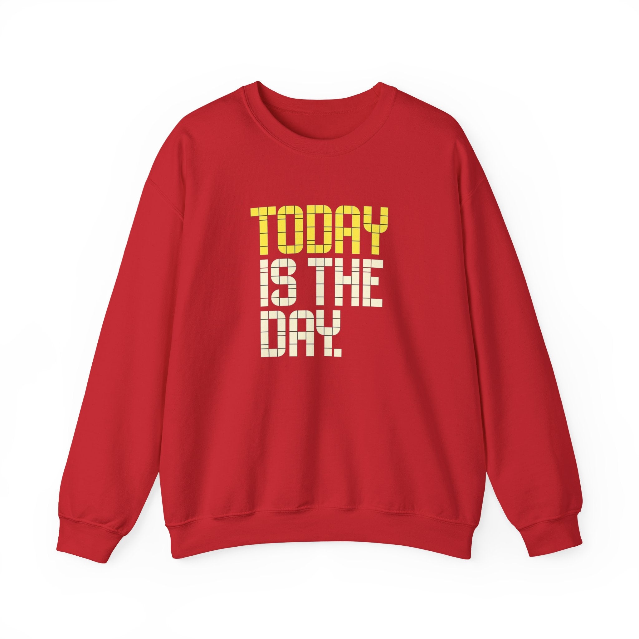 Today Is The Day Crewneck Sweatshirt | Motivational Retro Tile Text