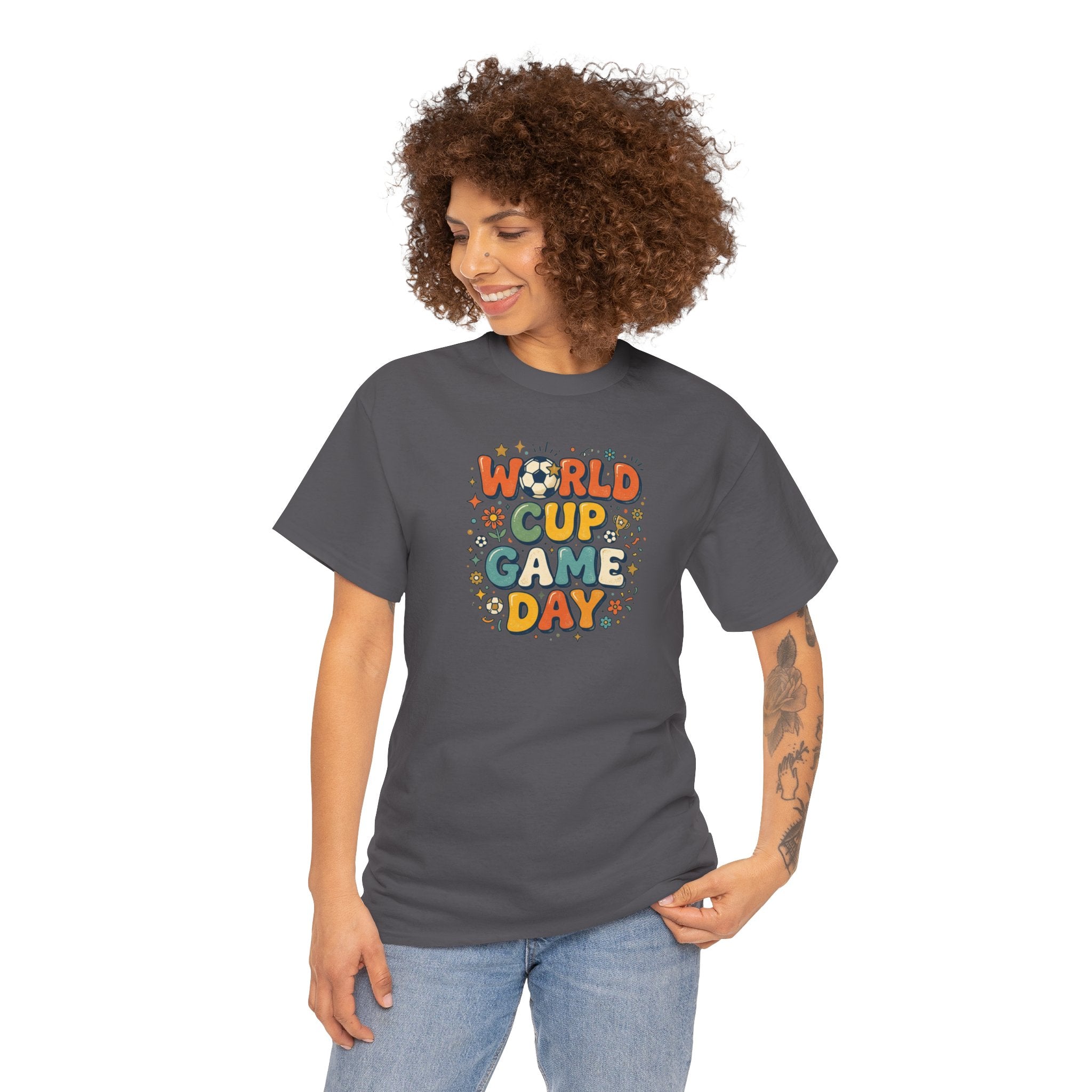 World Cup Game Day T-Shirt | Soccer Football Fan Tee, Retro Bubble Letter Design