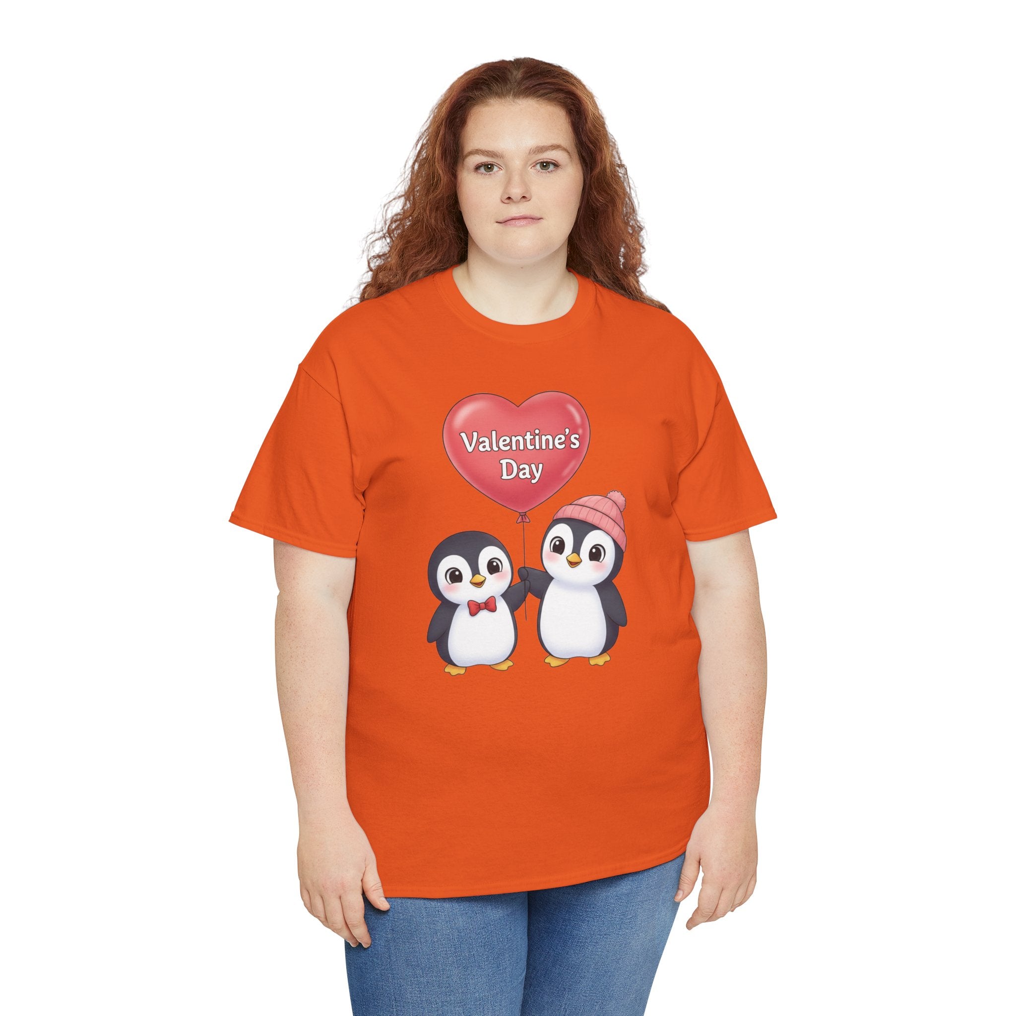 Cute Penguin Couple Valentine's Day T-Shirt | Heart Balloon