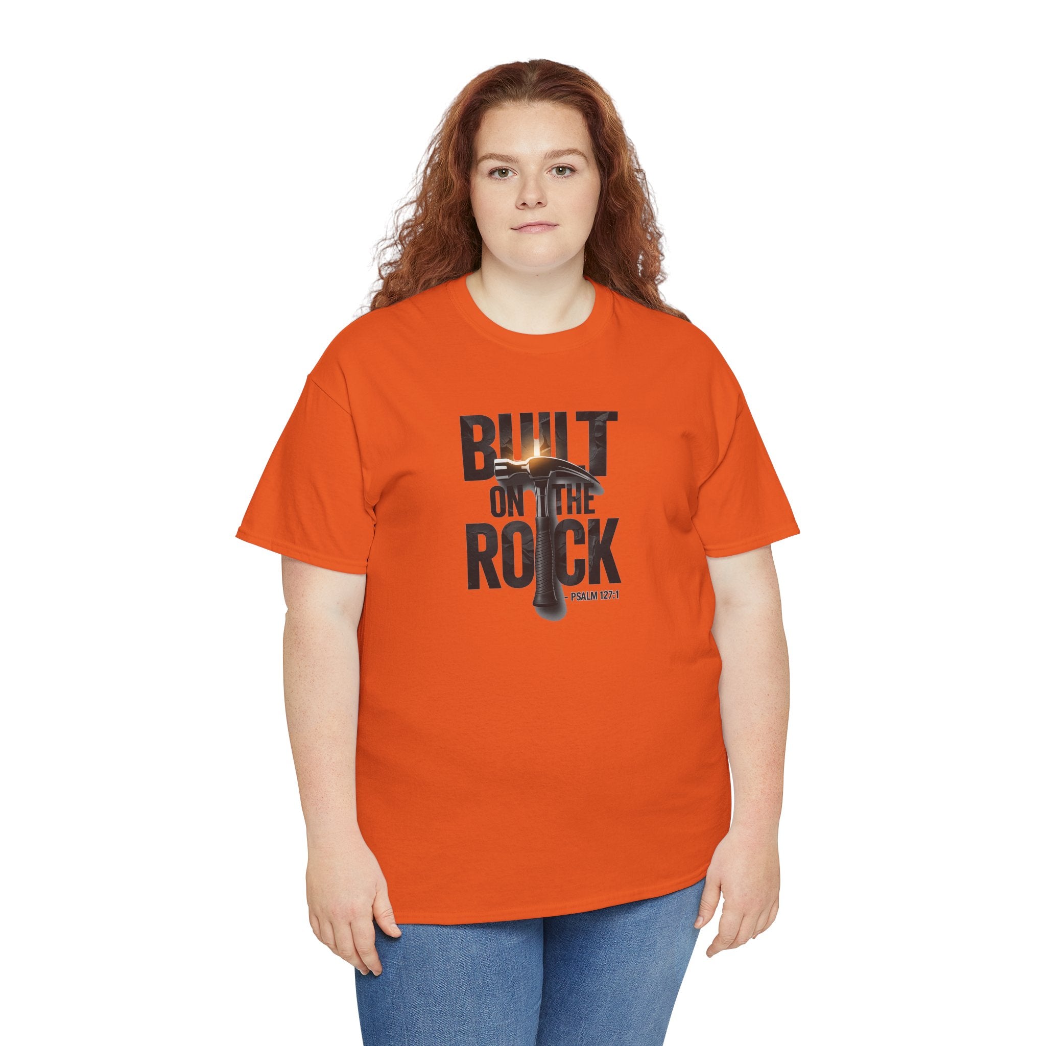 Built on the Rock cross graphic Tee | Christian faith shirt, Psalm 127:1