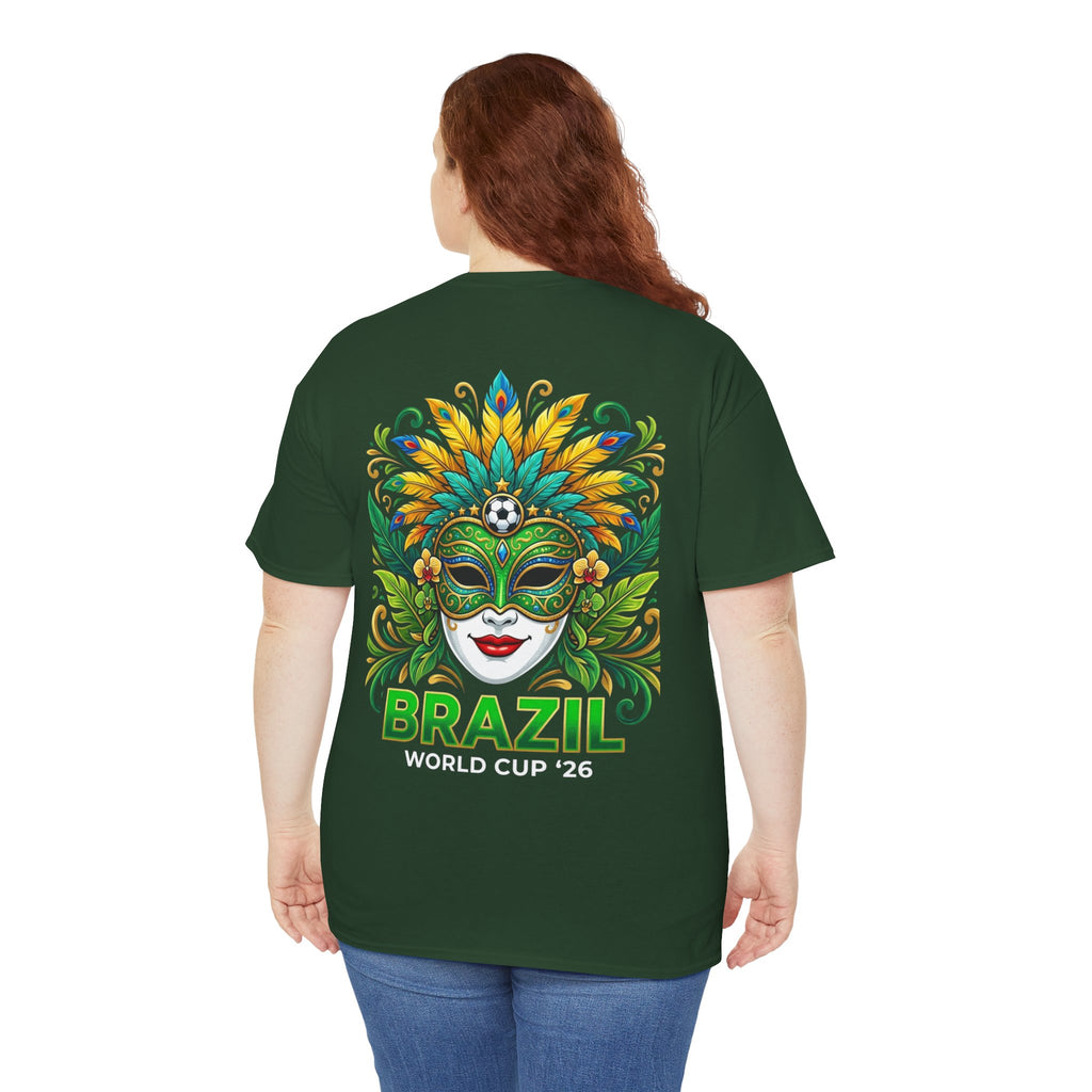 Brazil Carnival Mask Tee | World Cup '26 Soccer Floral Headdress