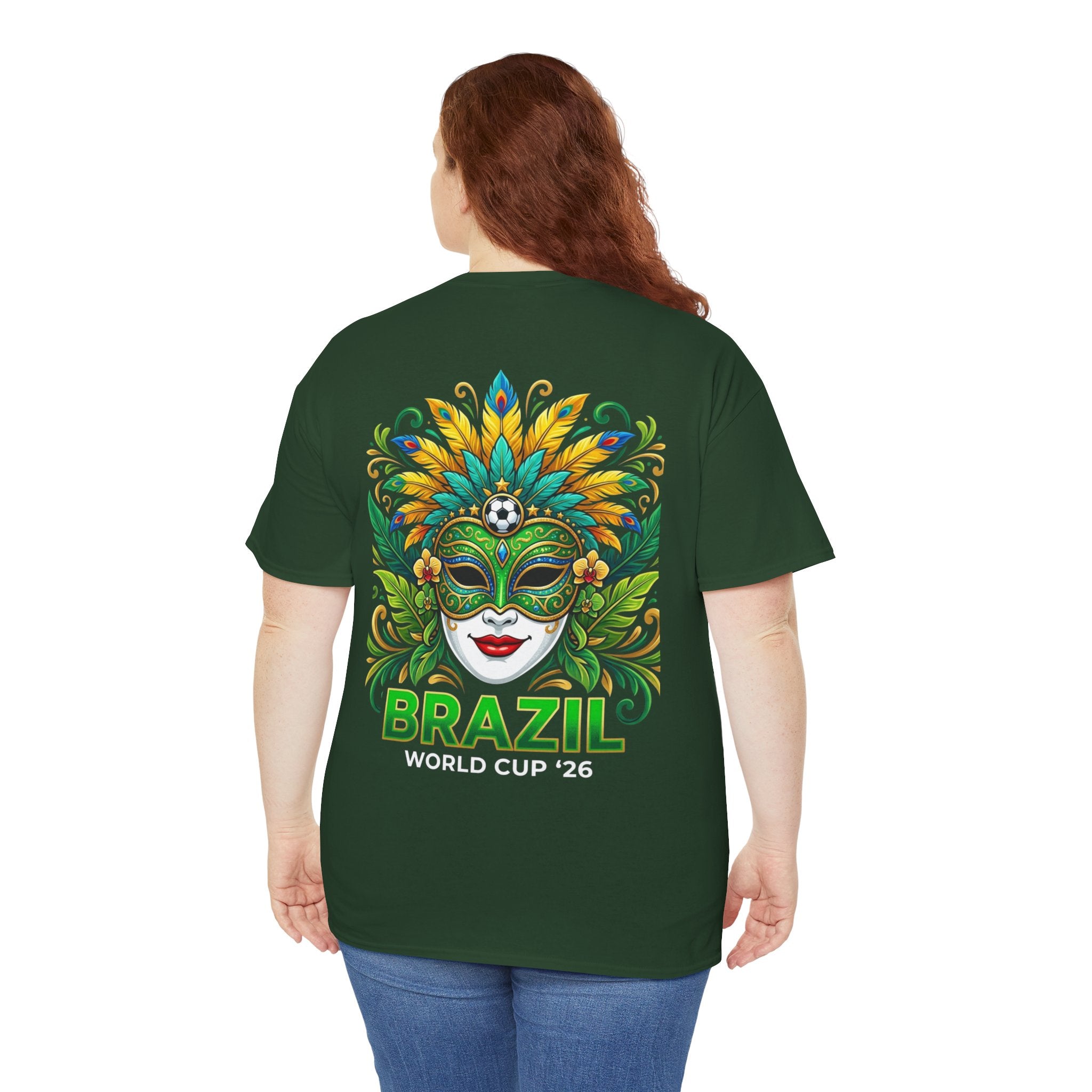 Brazil Carnival Mask Tee | World Cup '26 Soccer Floral Headdress