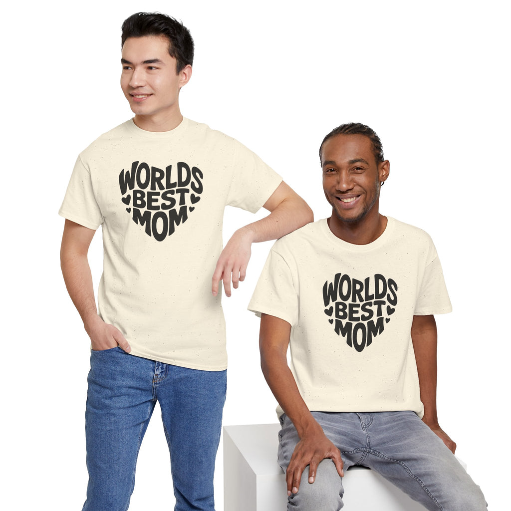 Worlds Best Mom heart graphic T-Shirt | Mother's Day typography tee