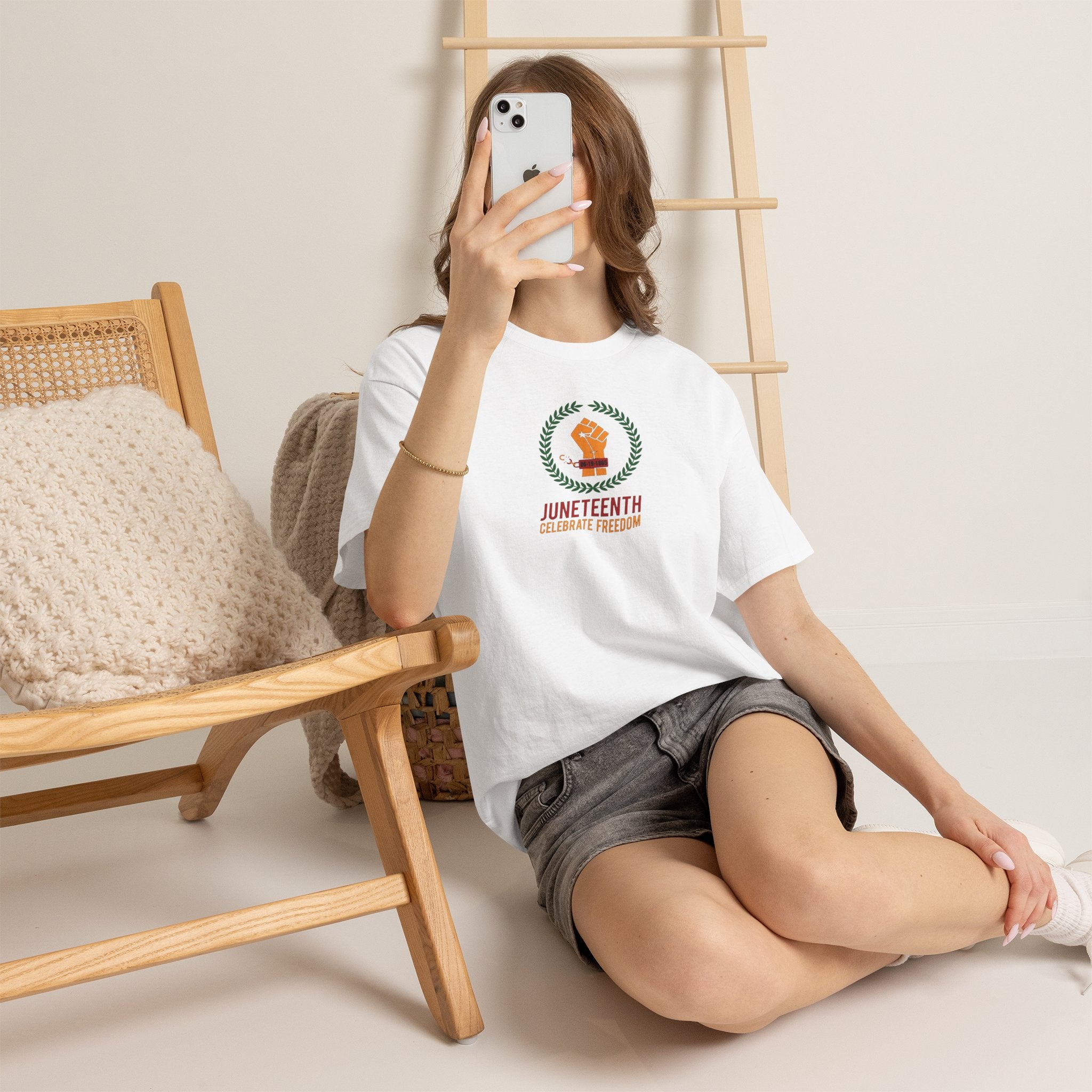 Juneteenth Celebrate Freedom T-Shirt | Raised Fist Laurel Wreath
