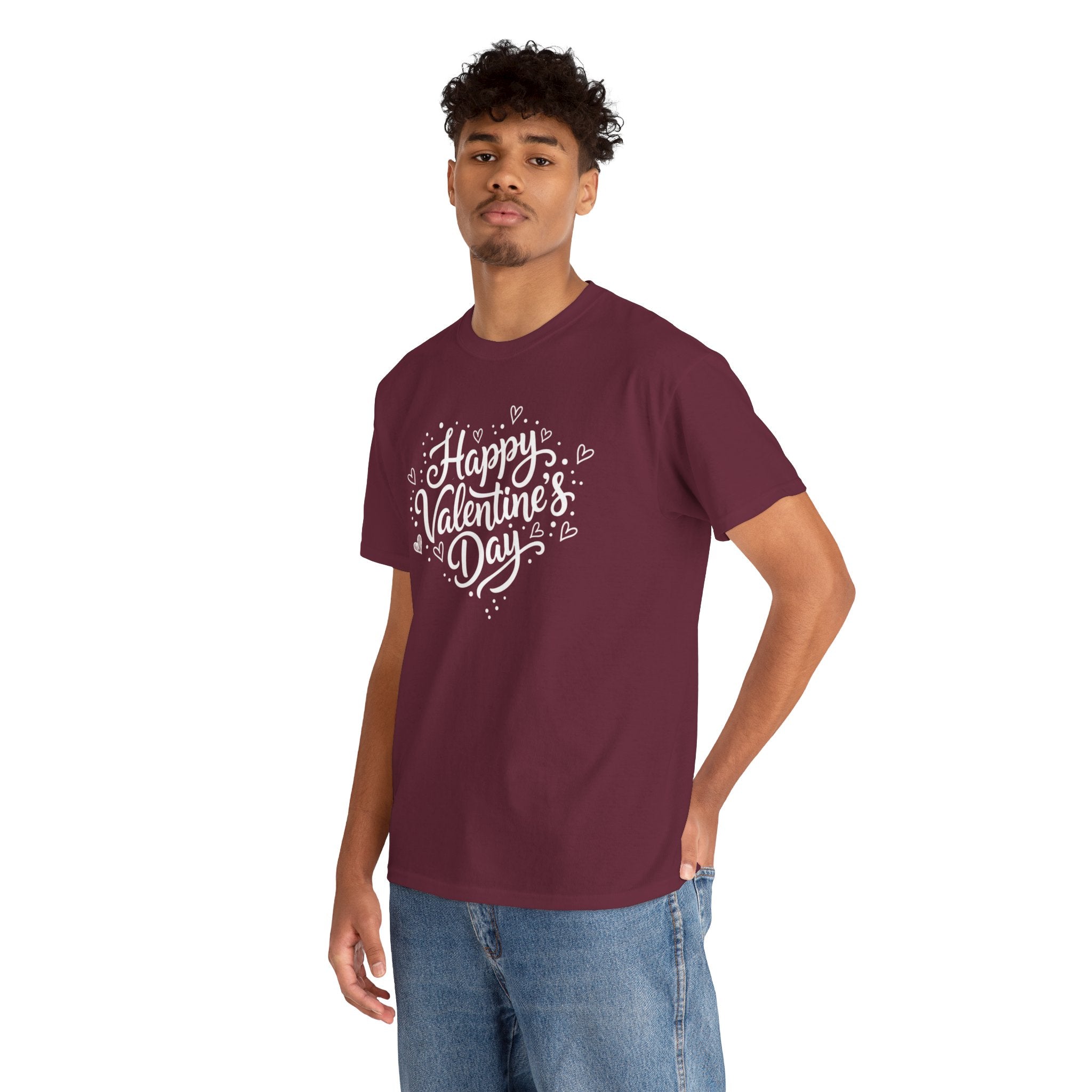 Happy Valentine's Day T-Shirt | Heart Script Design, Valentine's Apparel