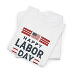 Happy Labor Day Shirt | Patriotic Flag Typography Tee