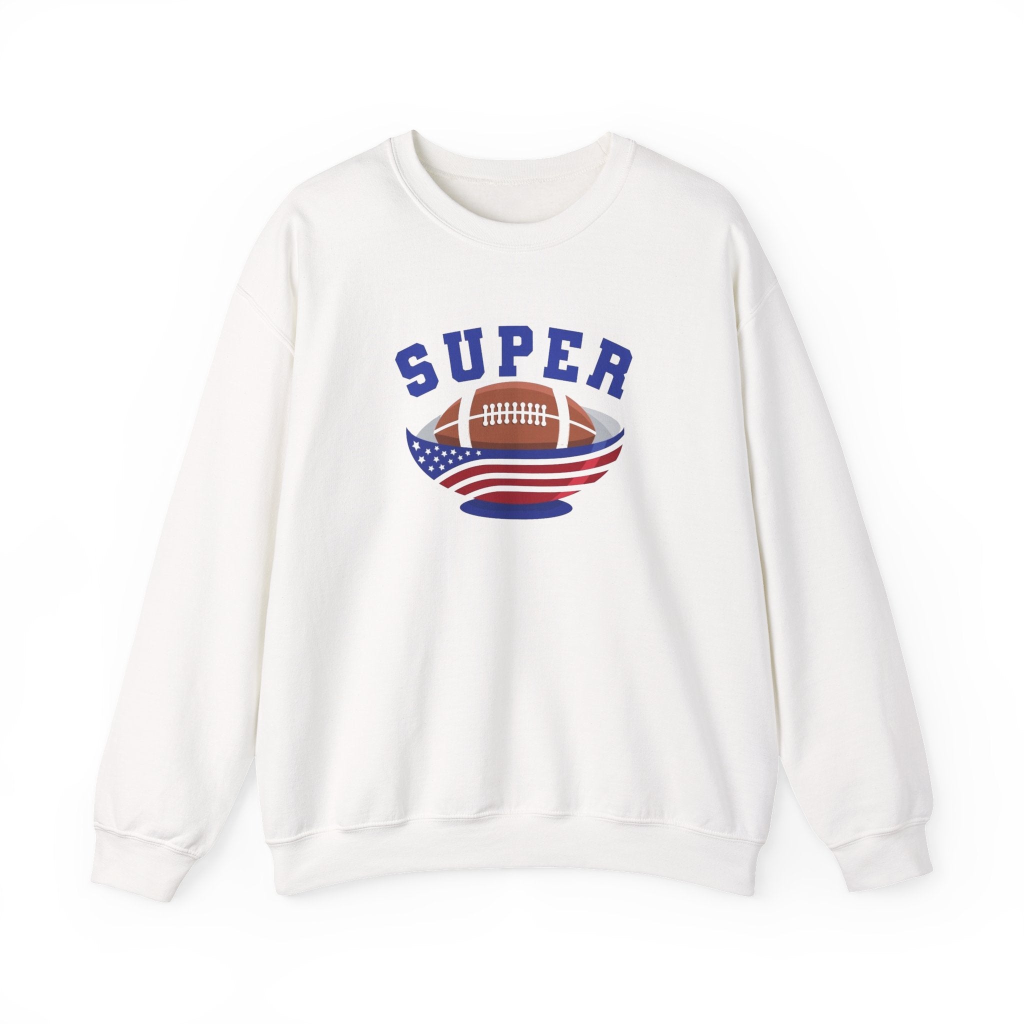 Super Football with American Flag Sweatshirt | Patriotic Sports Crewneck