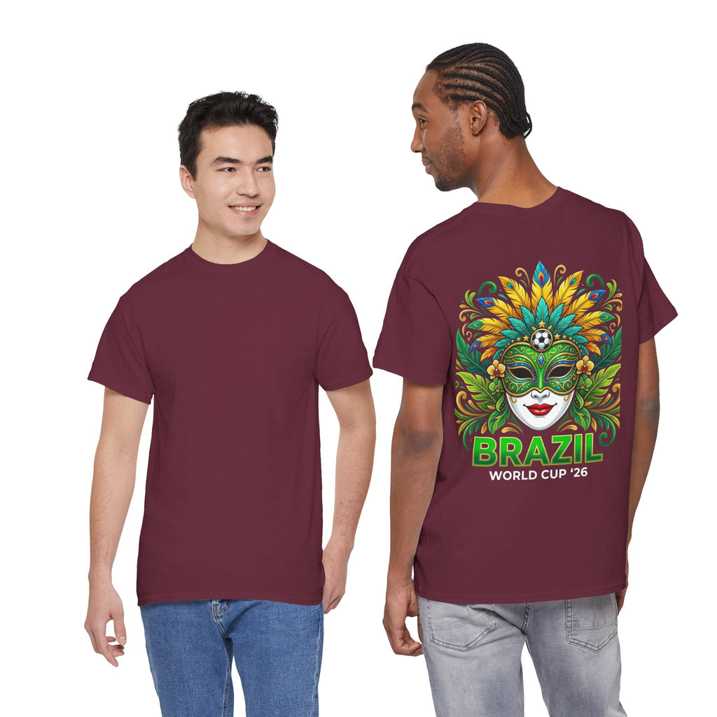 Brazil Carnival Mask Tee | World Cup '26 Soccer Floral Headdress