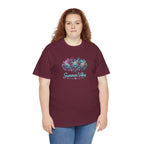 Summer Vibes Crab Tee | Coastal Beach Shells, Tropical Ocean Graphic