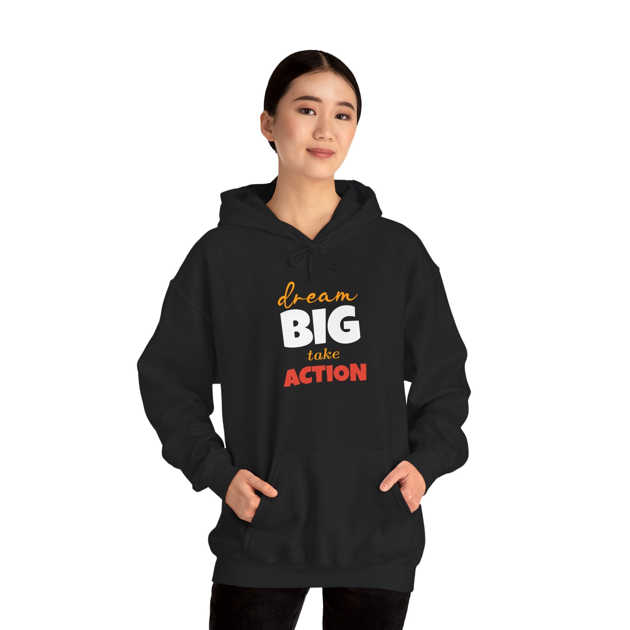 Dream Big Take Action Hoodie | Motivational Typography Sweatshirt