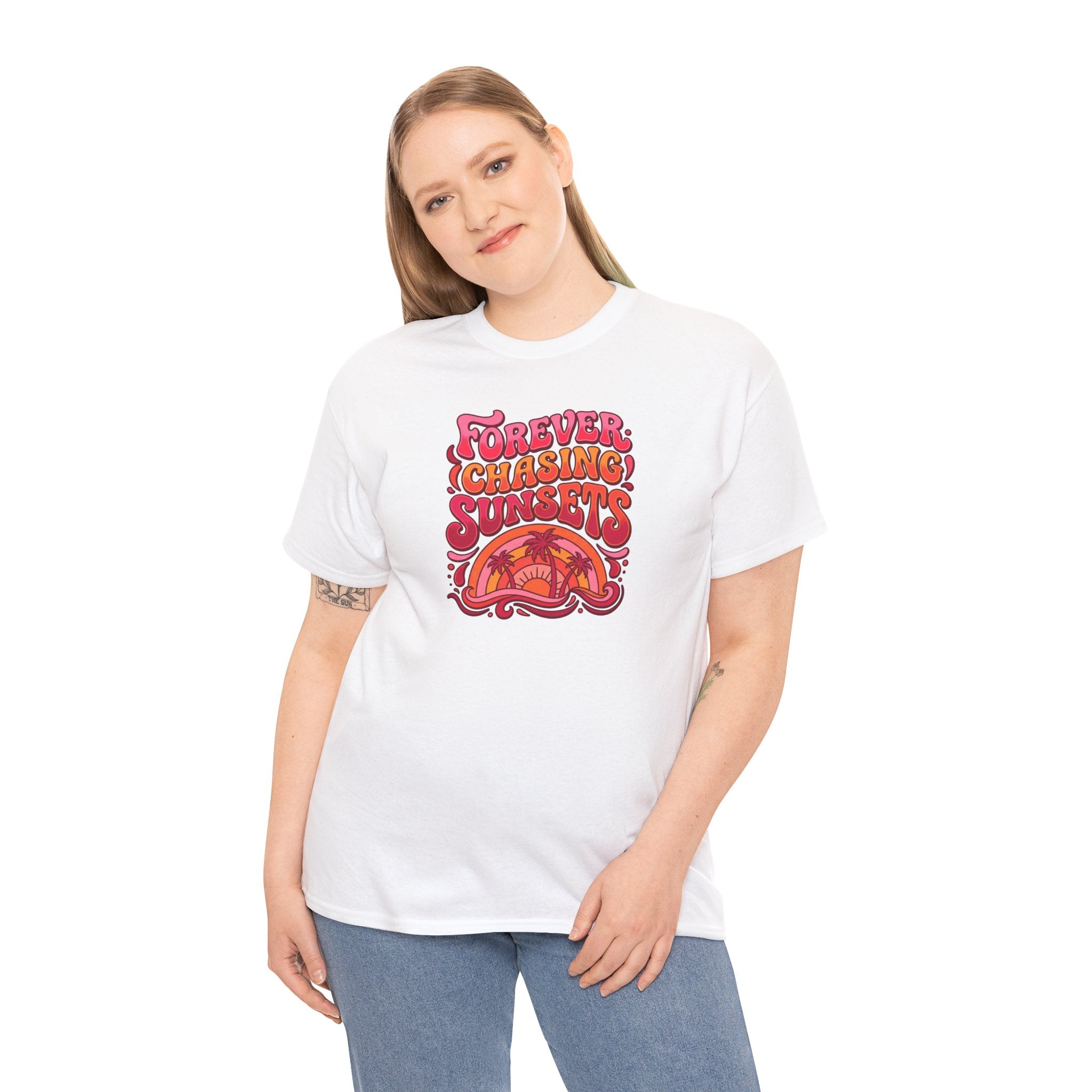Forever Chasing Sunsets T-Shirt | Retro Sunset Graphic Tee