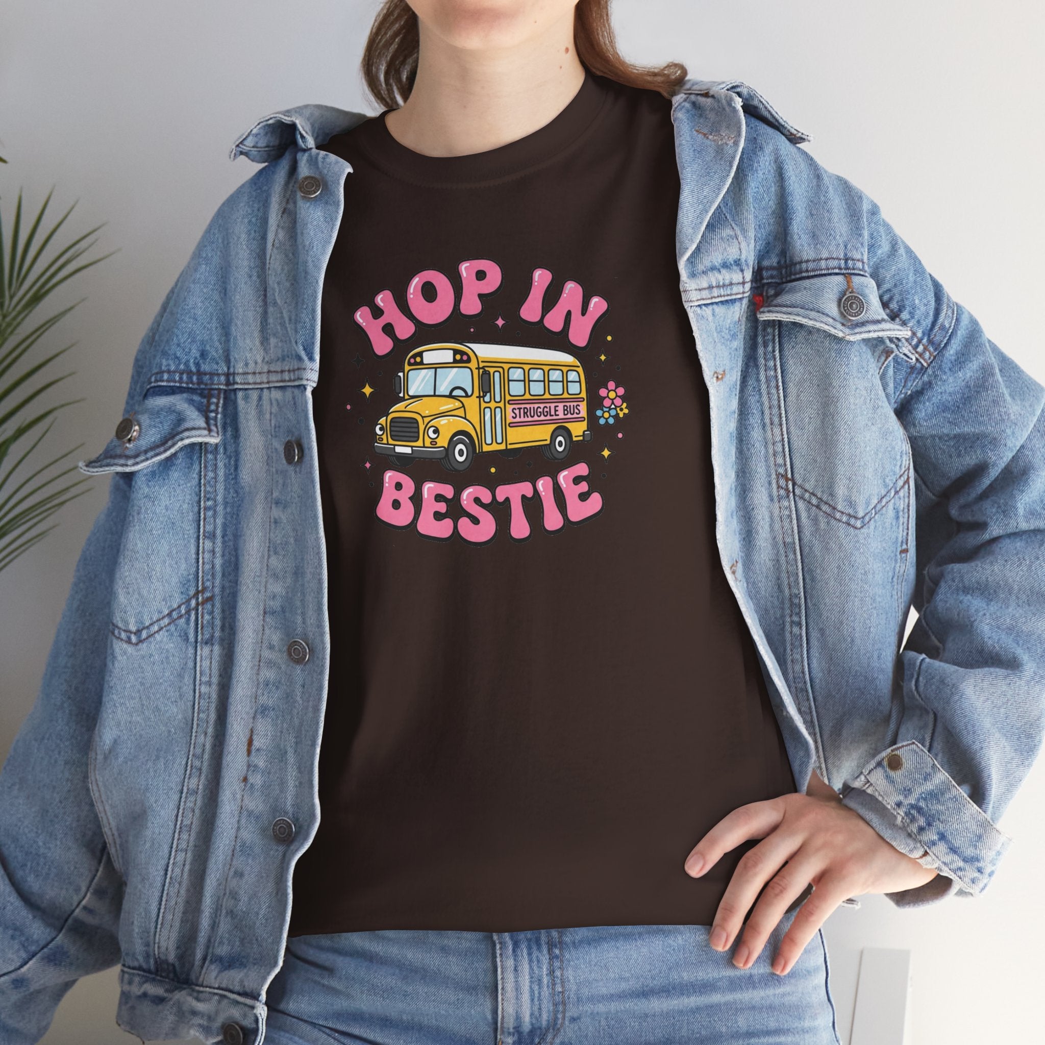 Hop In Bestie Van graphic tee | Retro camper, cute pastel design