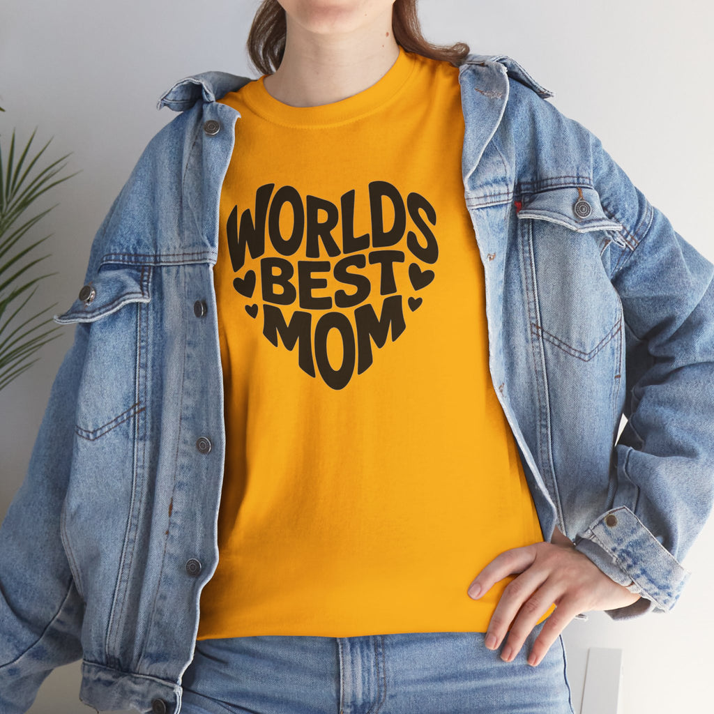 Worlds Best Mom heart graphic T-Shirt | Mother's Day typography tee