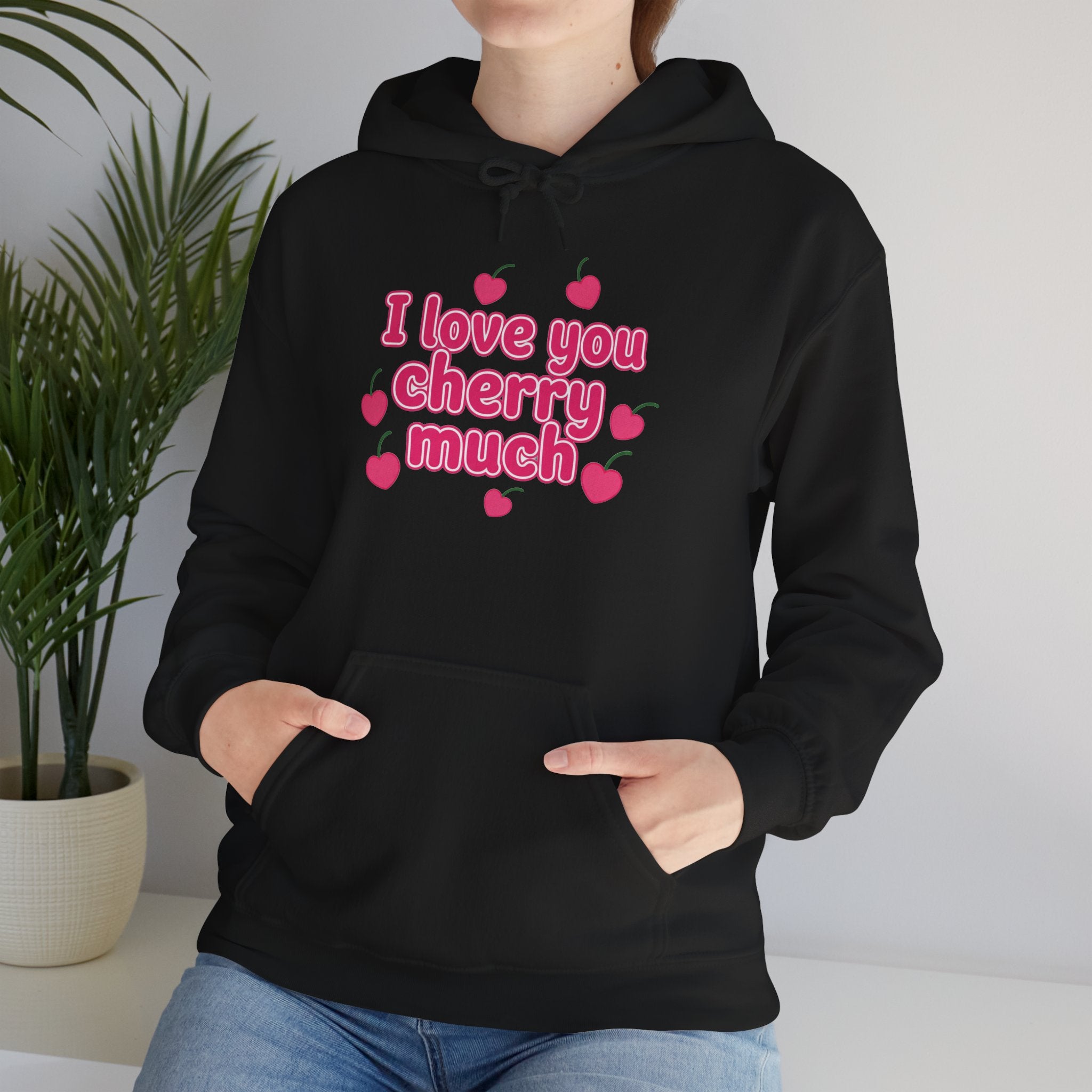 Valentine's Day Cherry Hoodie - I Love You Cherry Much Graphic Sweatshirt