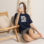 Hands Off My Sack Santa T-Shirt | Funny Christmas Holiday Tee