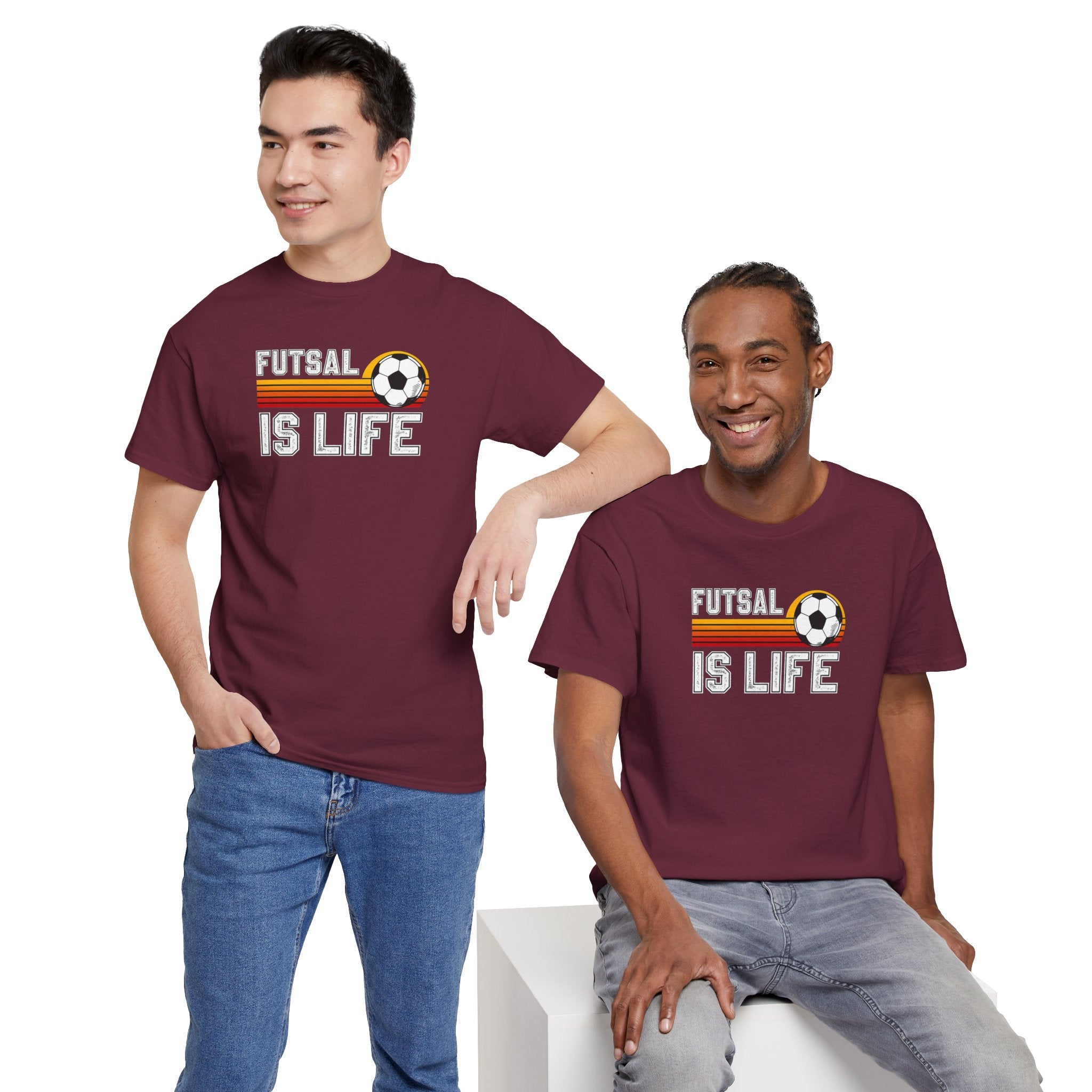 Futsal Is Life Tee | Retro Soccer Ball Stripe Design