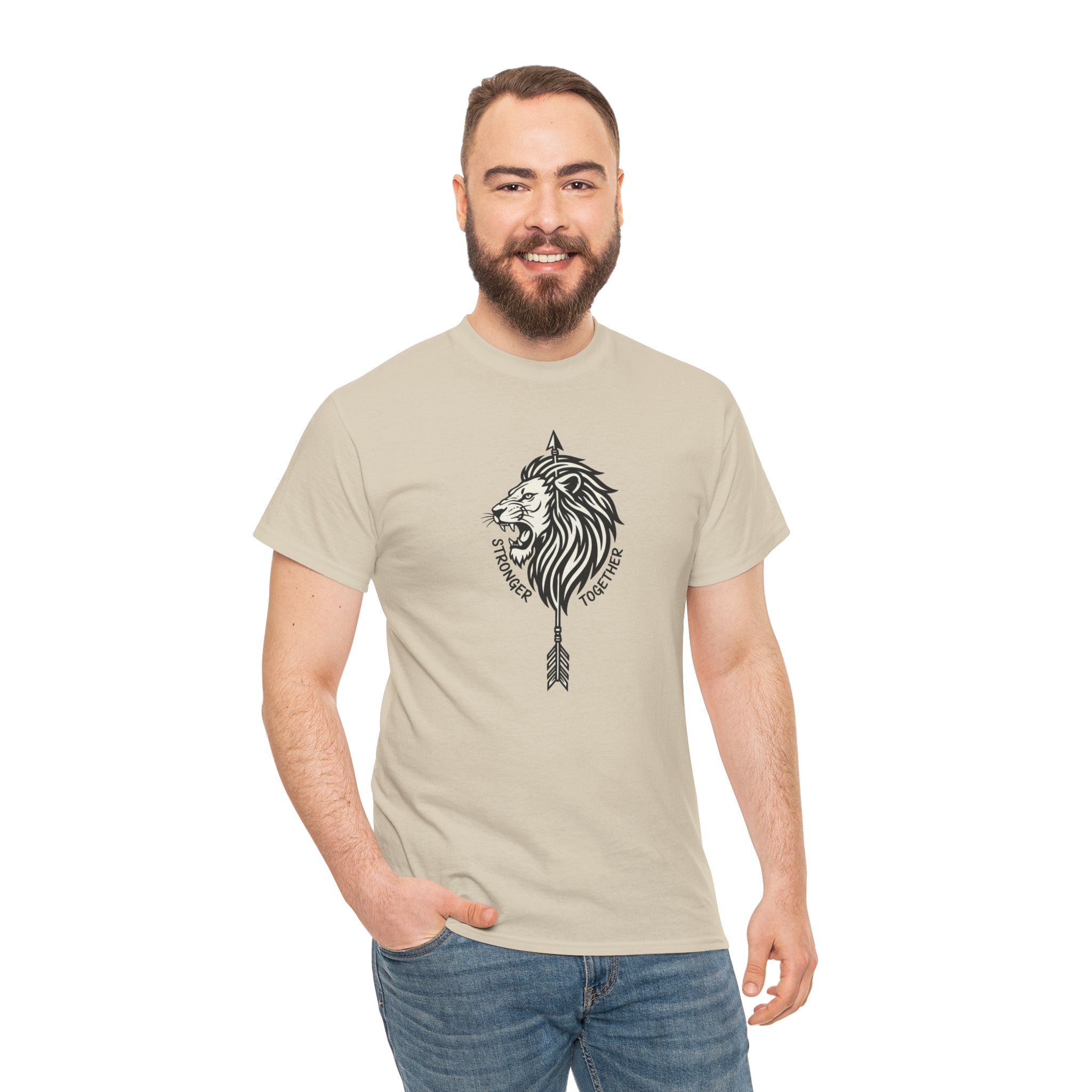 Tribal Lion Head Arrow T-Shirt | Geometric Lion Tee