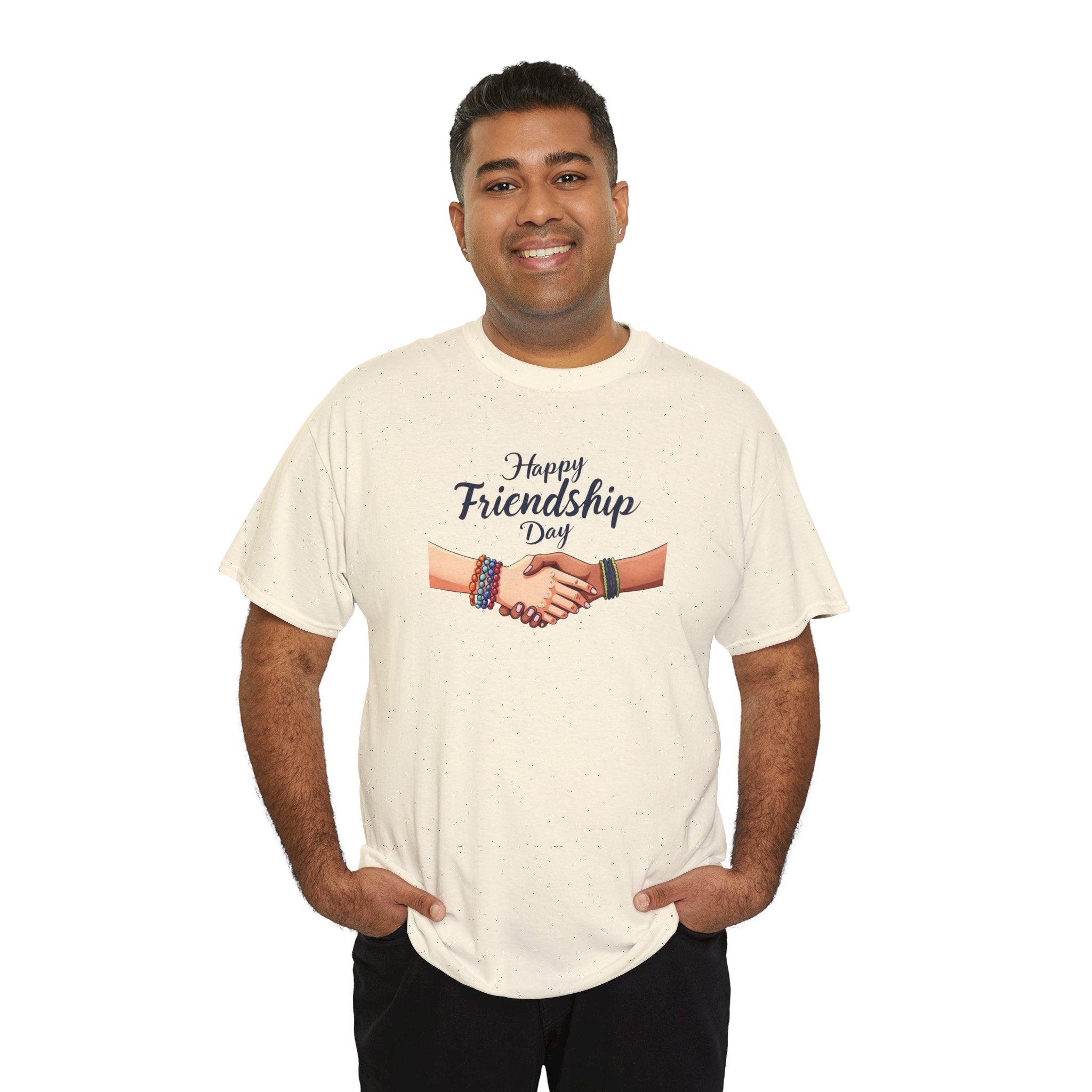 Happy Friendship Day Handshake Tee | Friendship Graphic T-Shirt