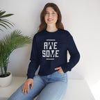 Awesome Block Letter Sweatshirt | Bold Typography Crewneck, Black