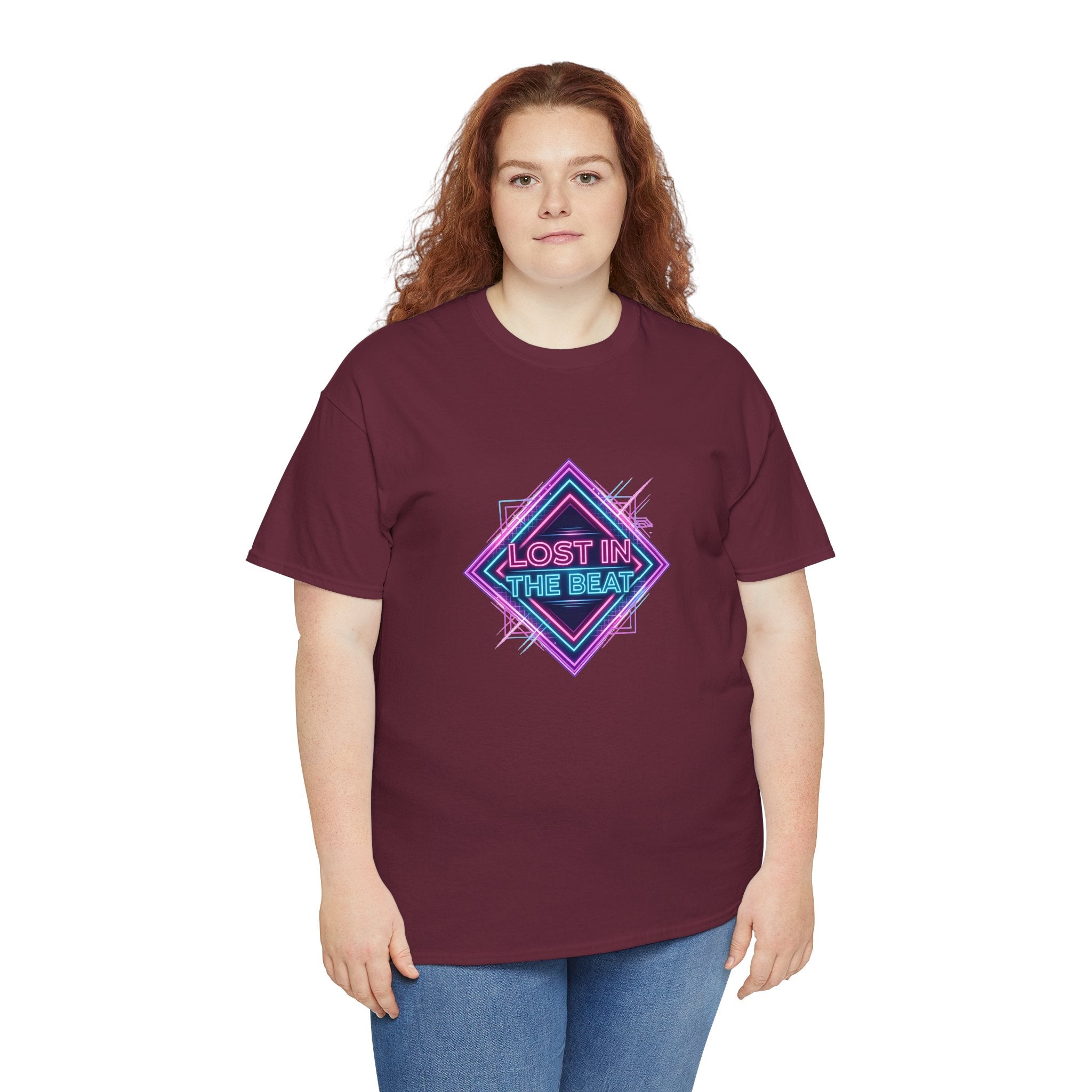 Lost in the Beat Tee | Retro Neon Diamond Music Graphic