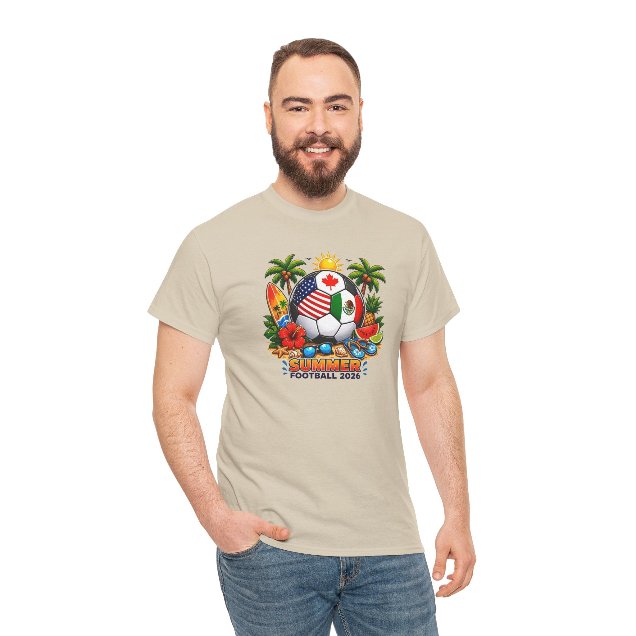 Tropical Soccer Ball Tee | Canada Flag Football 2026