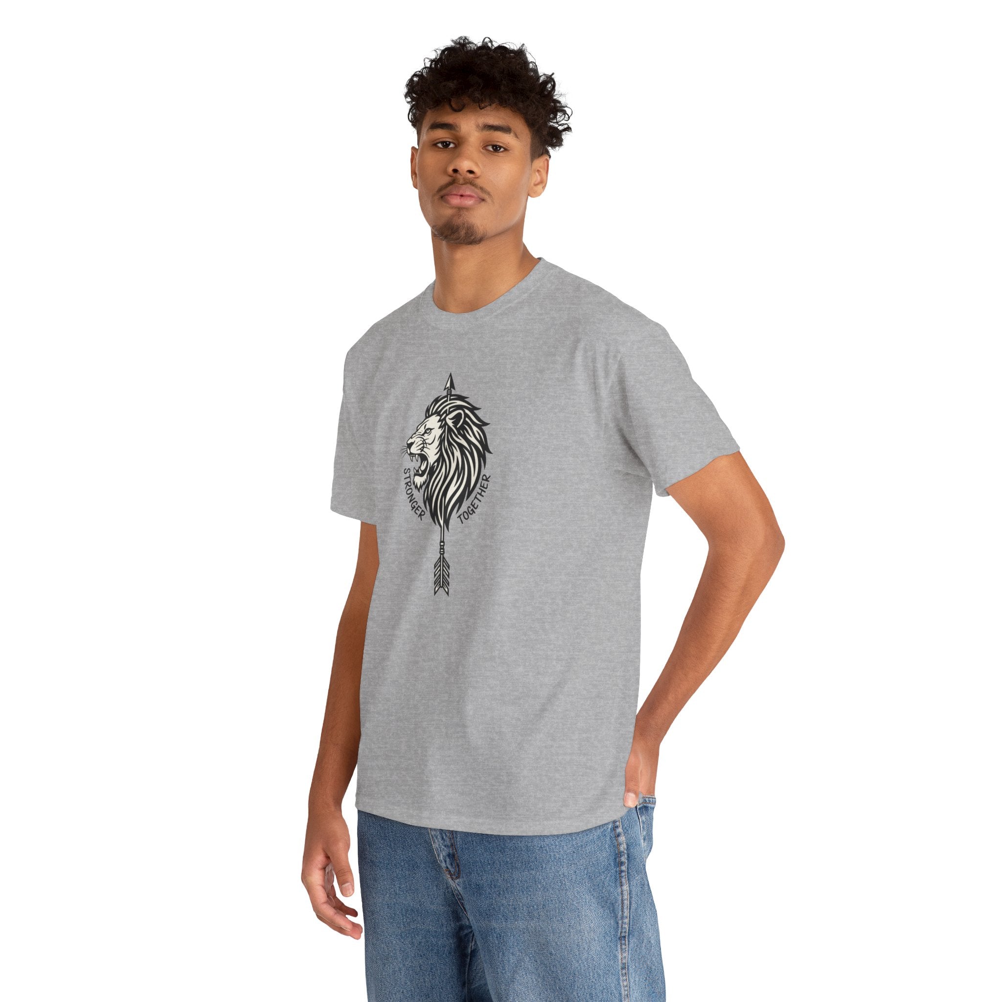 Tribal Lion Head Arrow T-Shirt | Geometric Lion Tee
