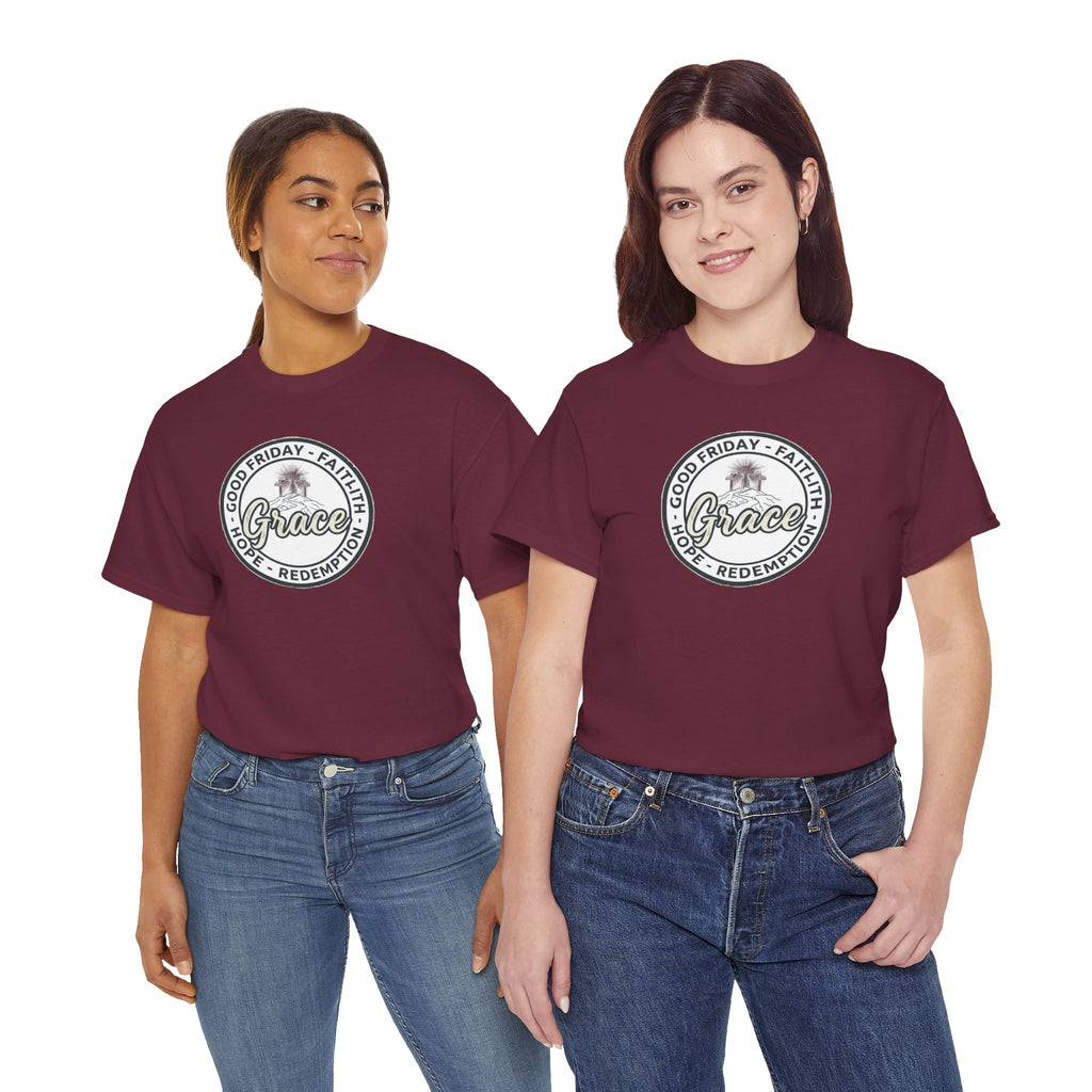 Grace emblem T-Shirt | Good Friday faith hope redemption circle logo