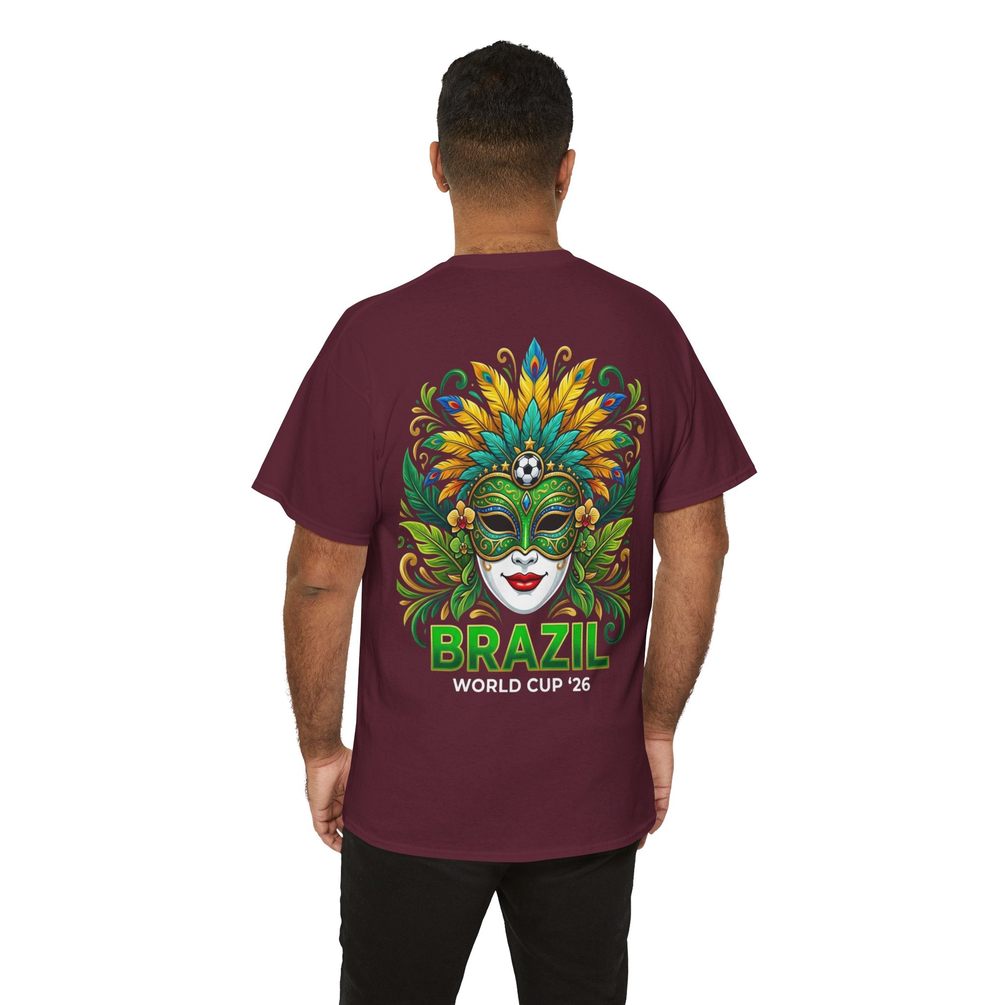 Brazil Carnival Mask Tee | World Cup '26 Soccer Floral Headdress