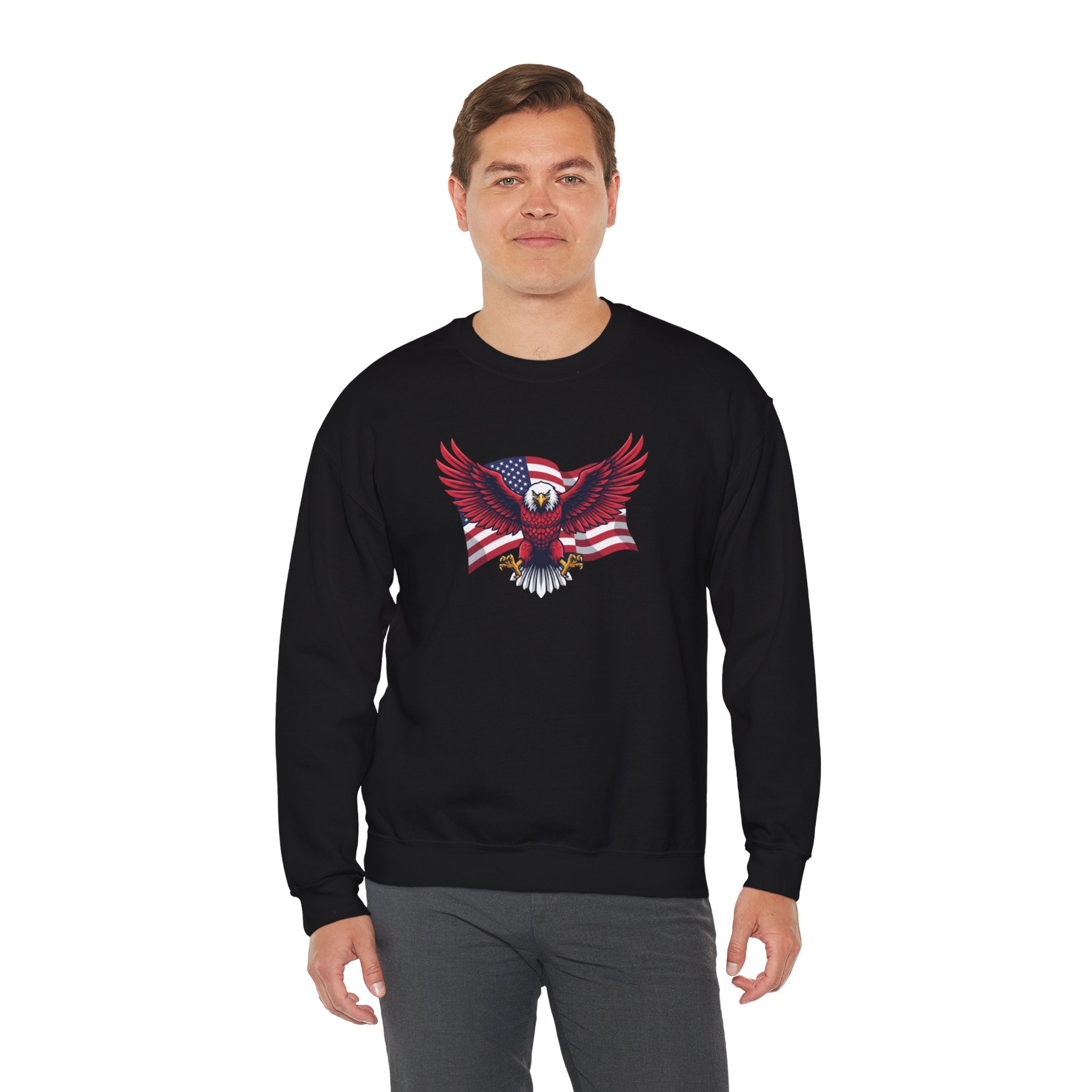 American Flag Bald Eagle Sweatshirt | Patriotic USA Eagle Crewneck