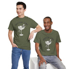 Quittin' Time Champagne Glass Illustration Tee | Retro Cocktail Shirt