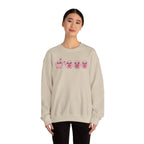Valentine's Day Kawaii Pink Puff Sweatshirt | Cute Heart Emoji Character Crewneck