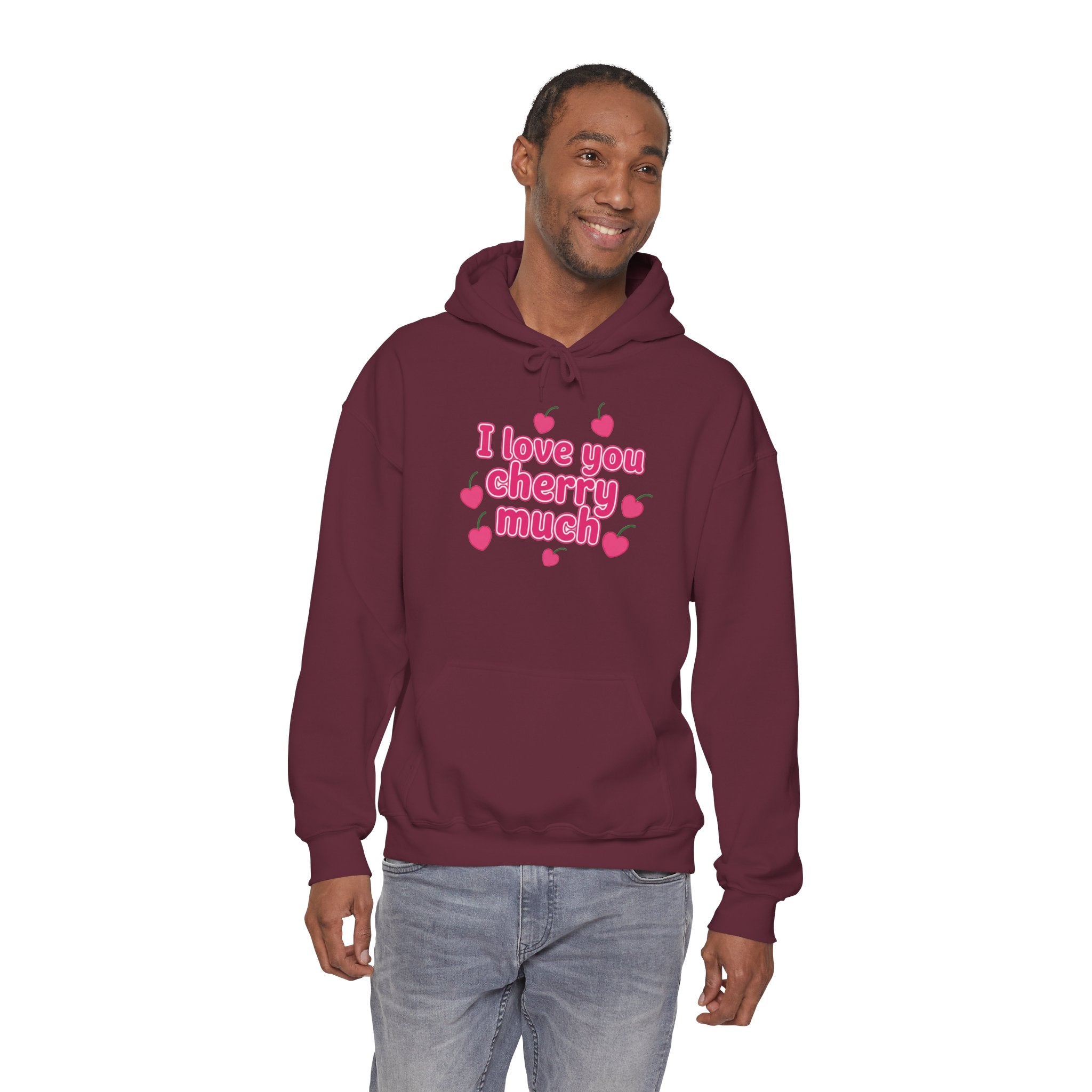 Valentine's Day Cherry Hoodie - I Love You Cherry Much Graphic Sweatshirt