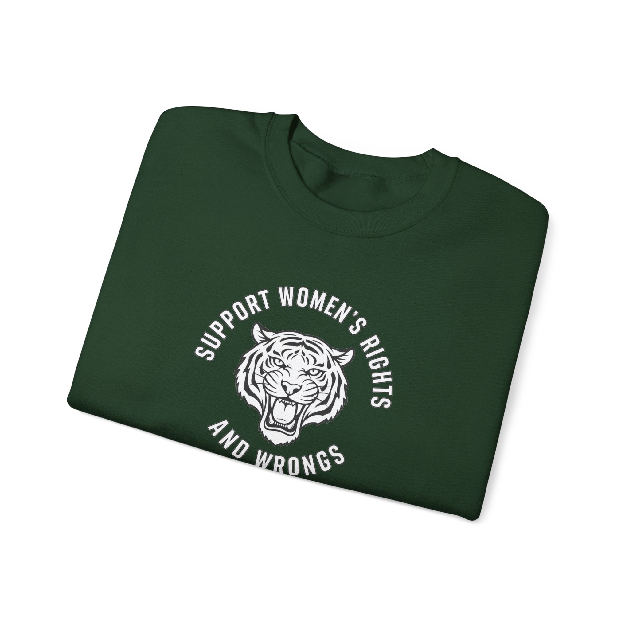 Feminist Tiger Sweatshirt - Support Women's Rights and Wrongs Crewneck