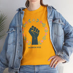 Women Rise Fist Tee | Feminist Power Floral Wreath T-Shirt