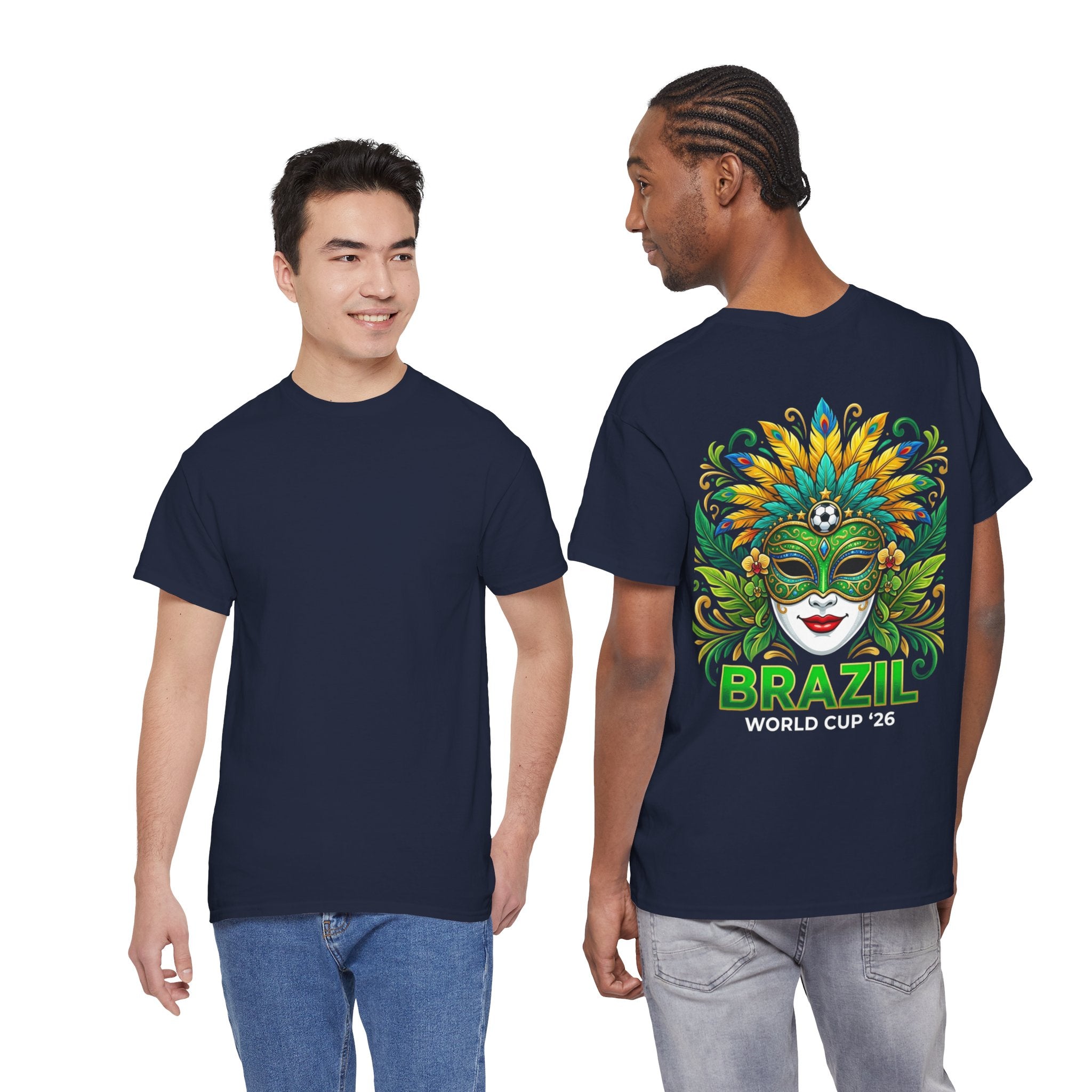 Brazil Carnival Mask Tee | World Cup '26 Soccer Floral Headdress