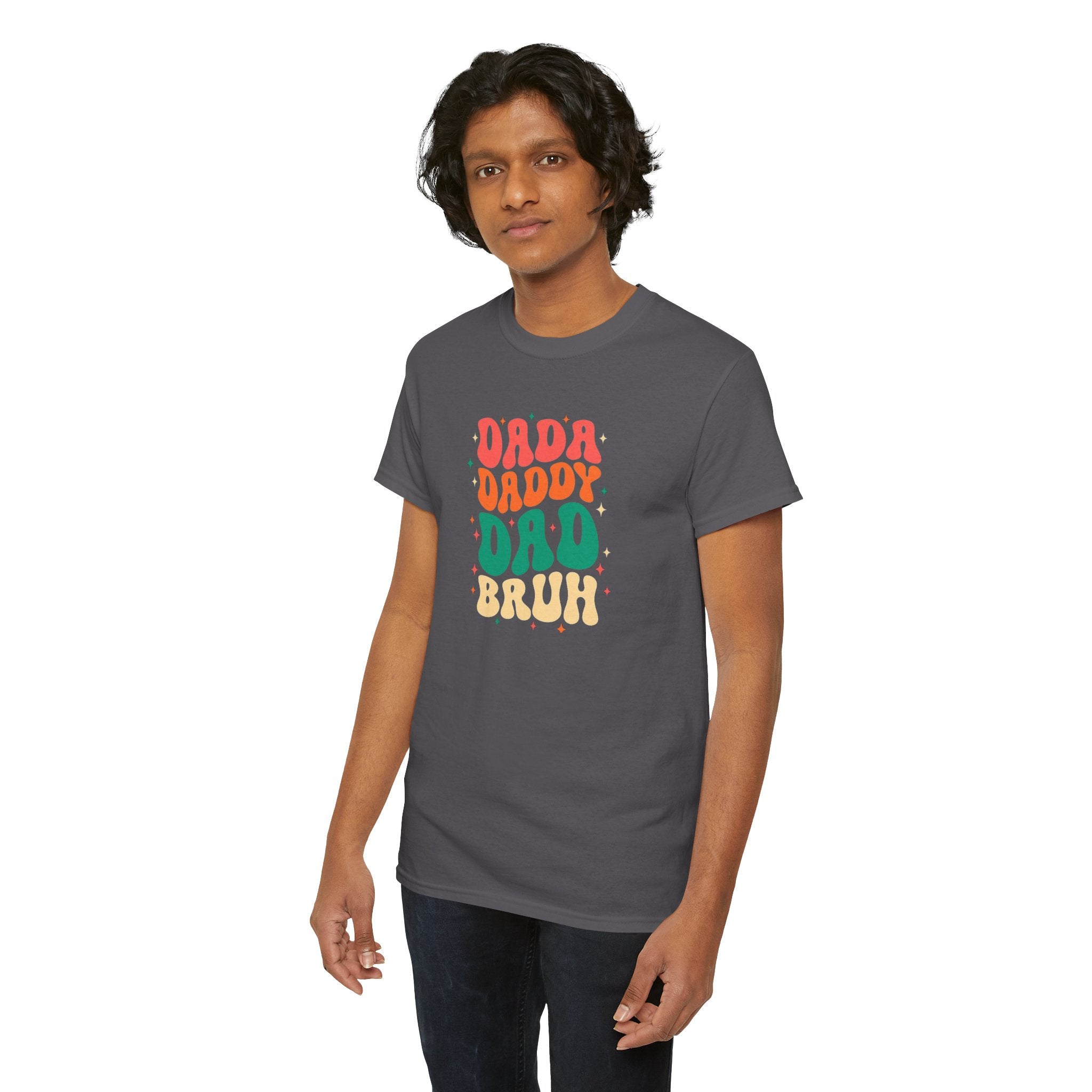 Dada Daddy Dad Bruh T-Shirt | Father's Day Retro Bubble Text Dad Shirt