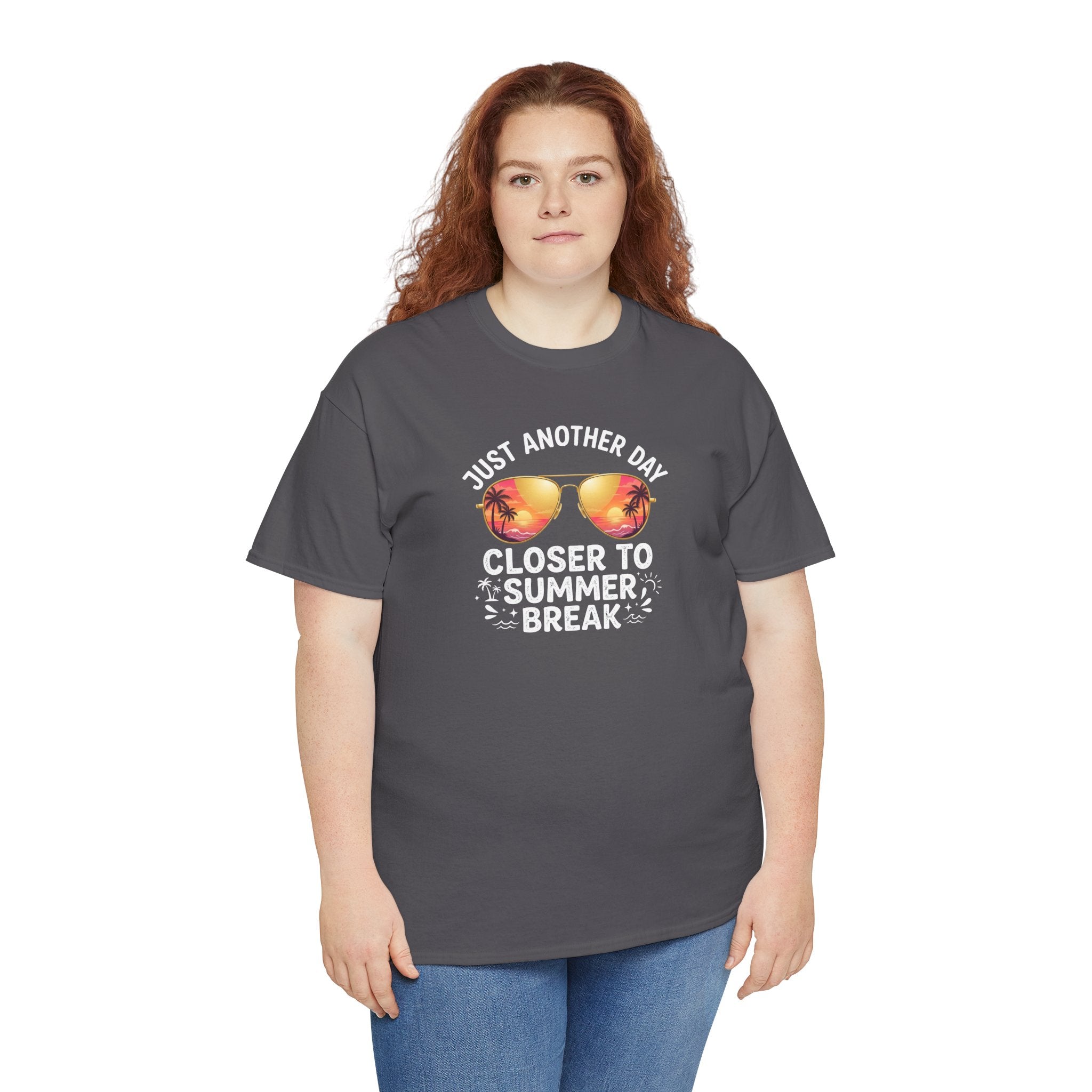 Just Another Day Closer to Summer Break T-Shirt | Peach Sunglasses School Vibes