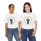Women Rise Fist Tee | Feminist Power Floral Wreath T-Shirt