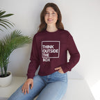 Think Outside The Box Sweatshirt | Graphic Typography Crewneck
