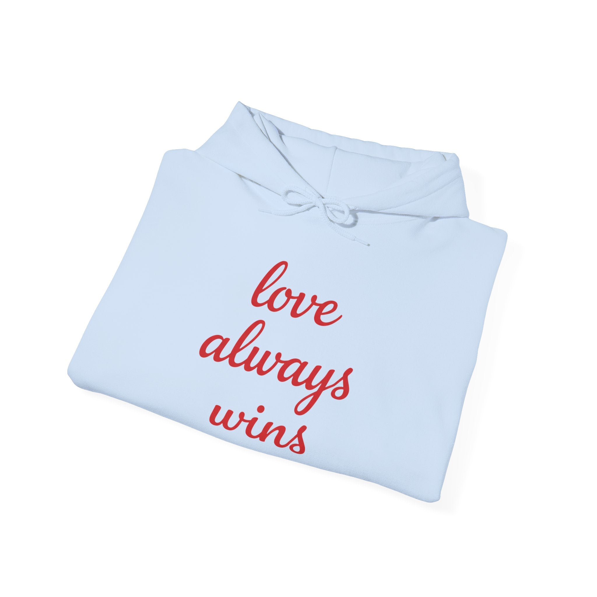 Valentine's Day Love Always Wins Hoodie | XOXO Red Script