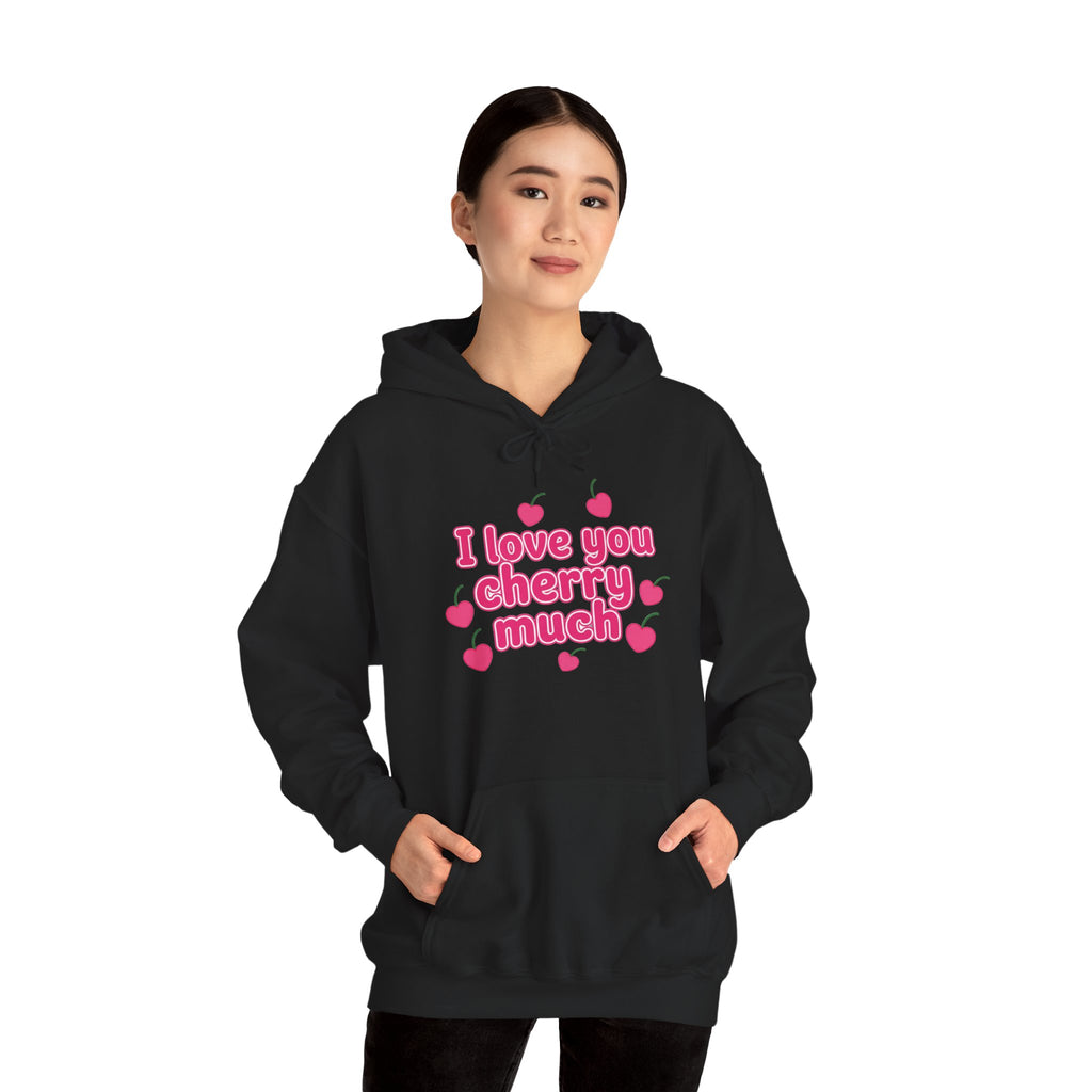 Valentine's Day Cherry Hoodie - I Love You Cherry Much Graphic Sweatshirt